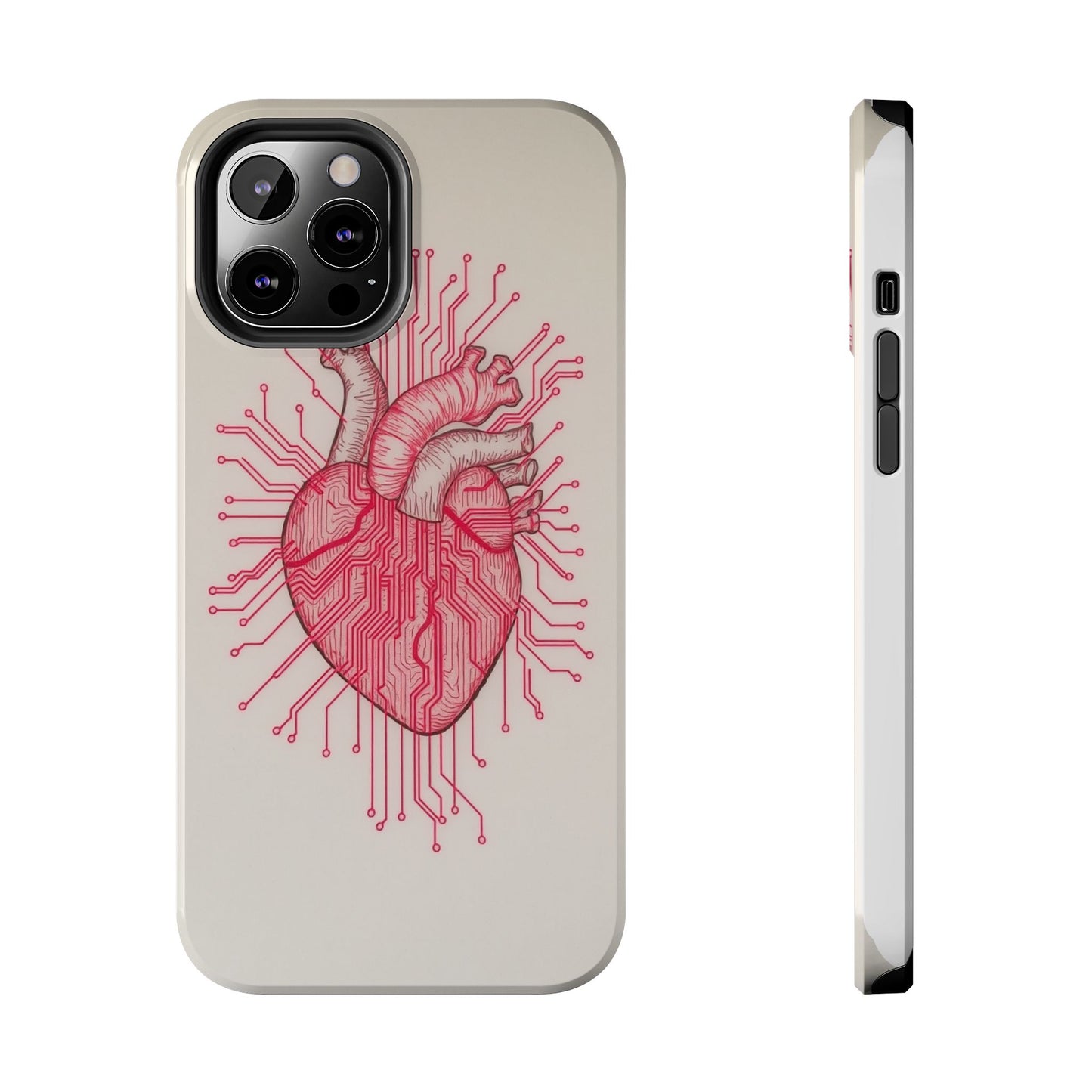 Heart Circuit Tough Phone Case – Unique Tech-Inspired Design for Tech Lovers