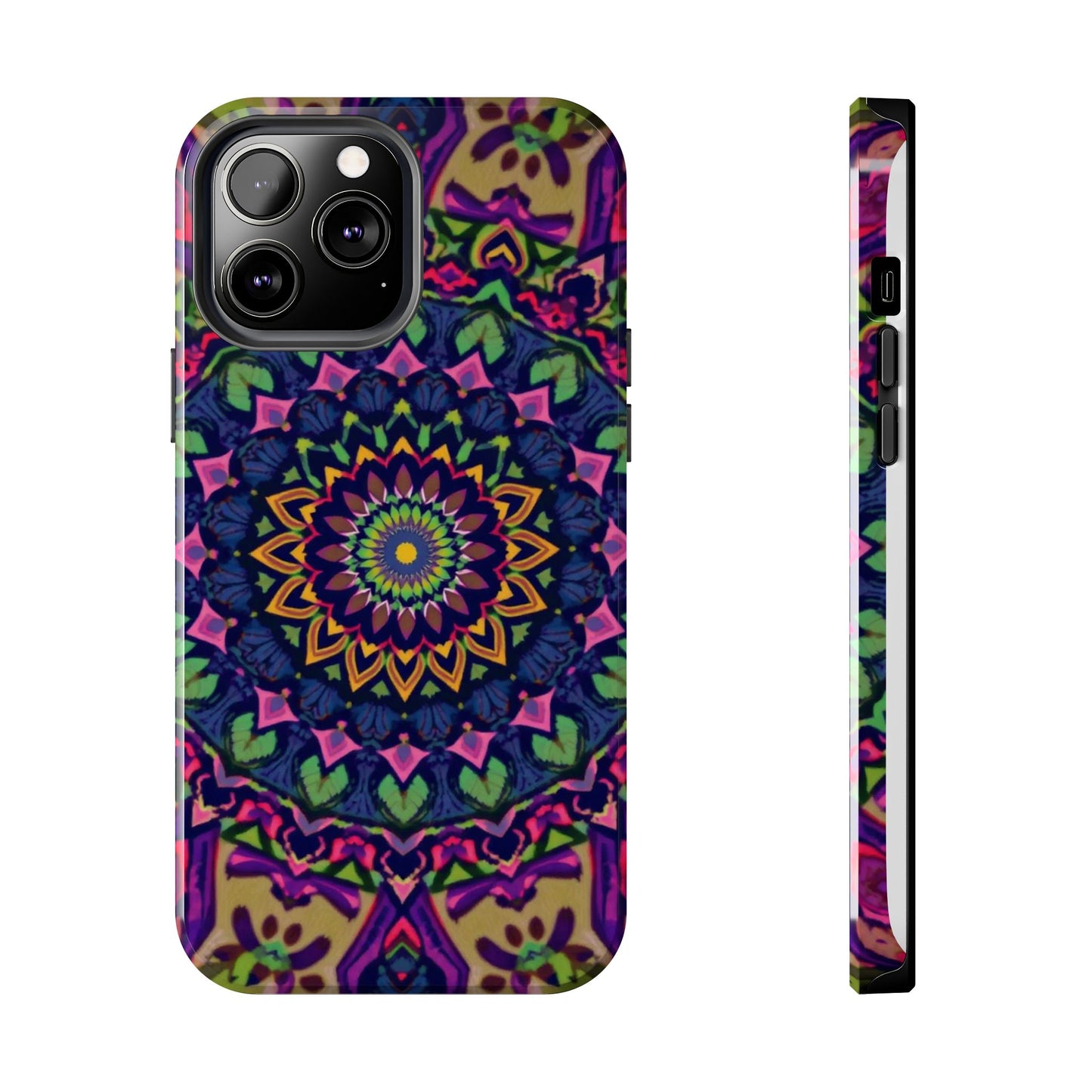 Vibrant Mandala Tough Phone Case - Colorful, Purple Fusion, Durable Protection for Your Device - for iPhone