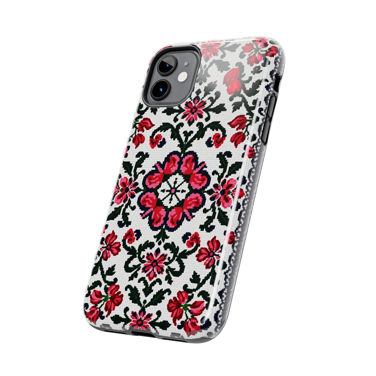 Traditional Knit Floral Design | Tough Phone Case - Durable Protection for iPhone