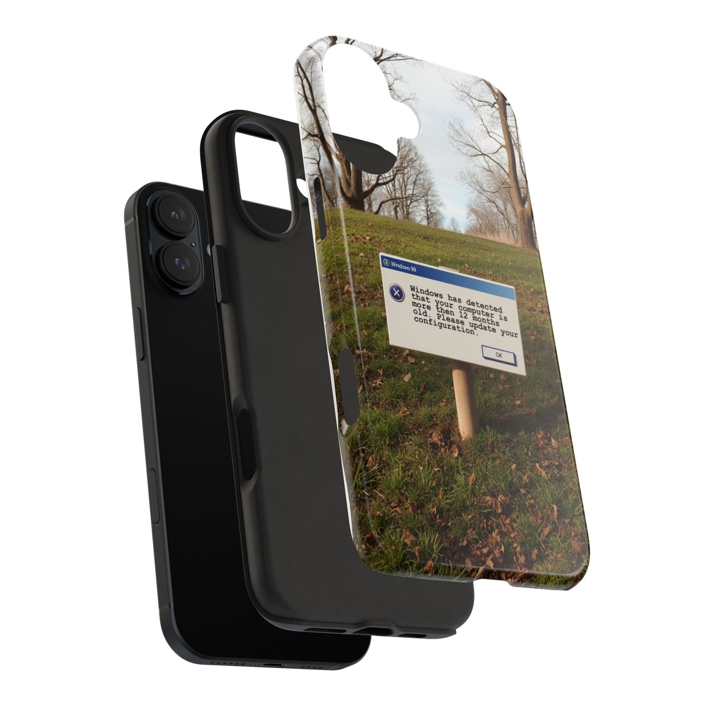Durable Phone Case with Windows 98 Error Message Design - Perfect Gift for Tech Lovers