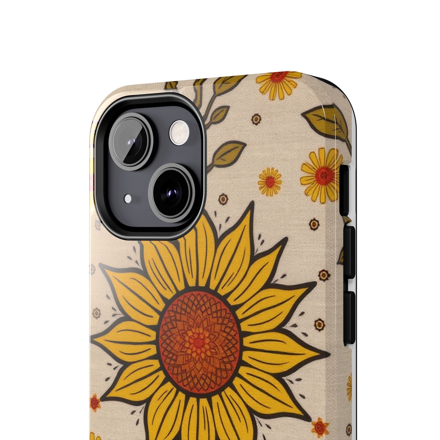Bright Sunflower Origins Tough Phone Case - Floral Design for Nature Lovers - for iPhone
