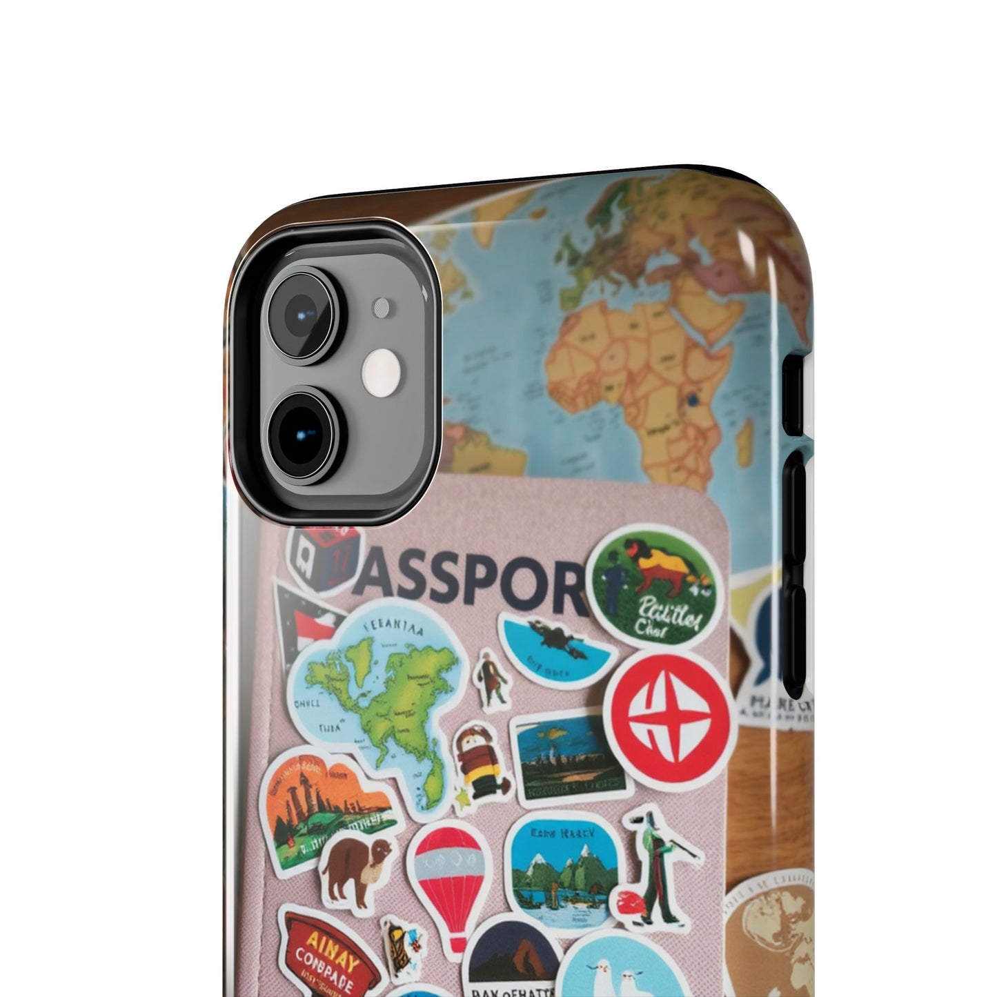 Adventure Stickers Phone Case - Tough Protection for Travel Lovers