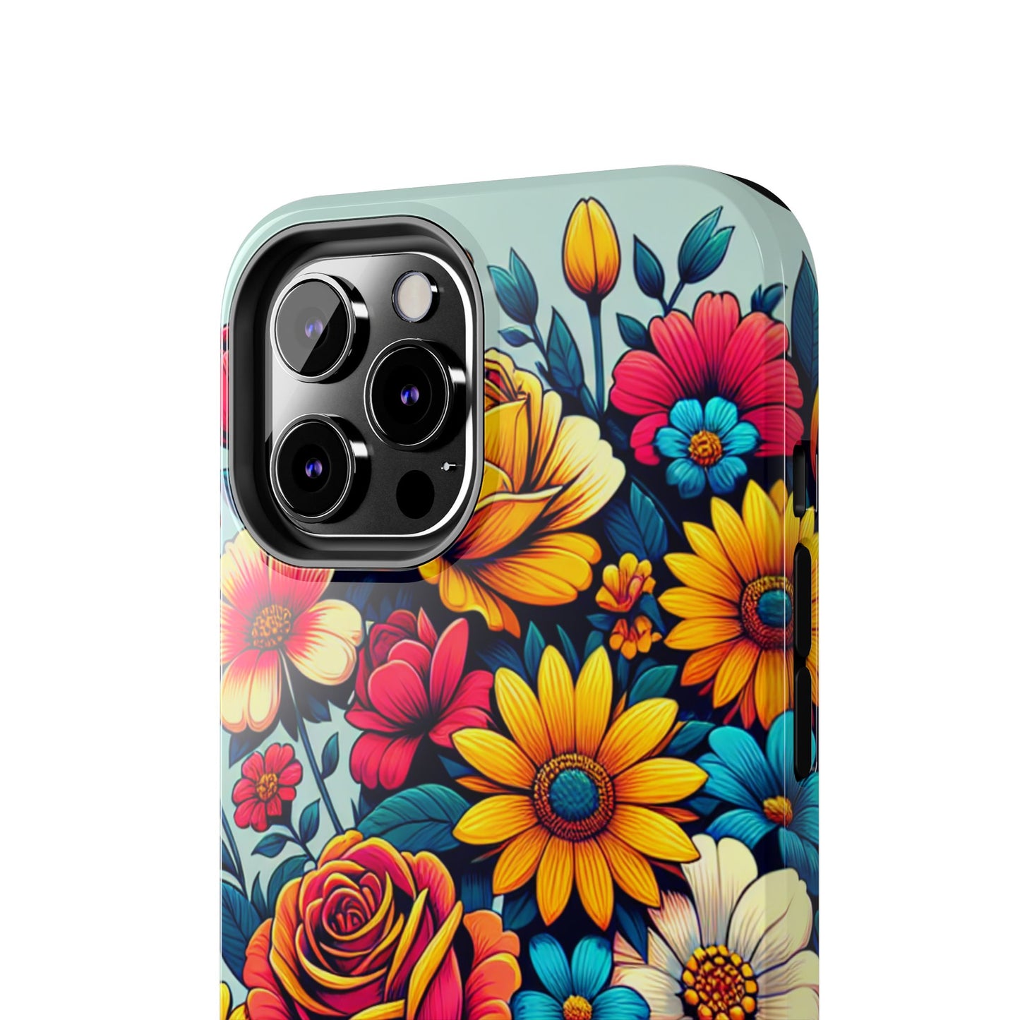 Vibrant Floral Tough Phone Case - Colorful Flower Design - for iPhone