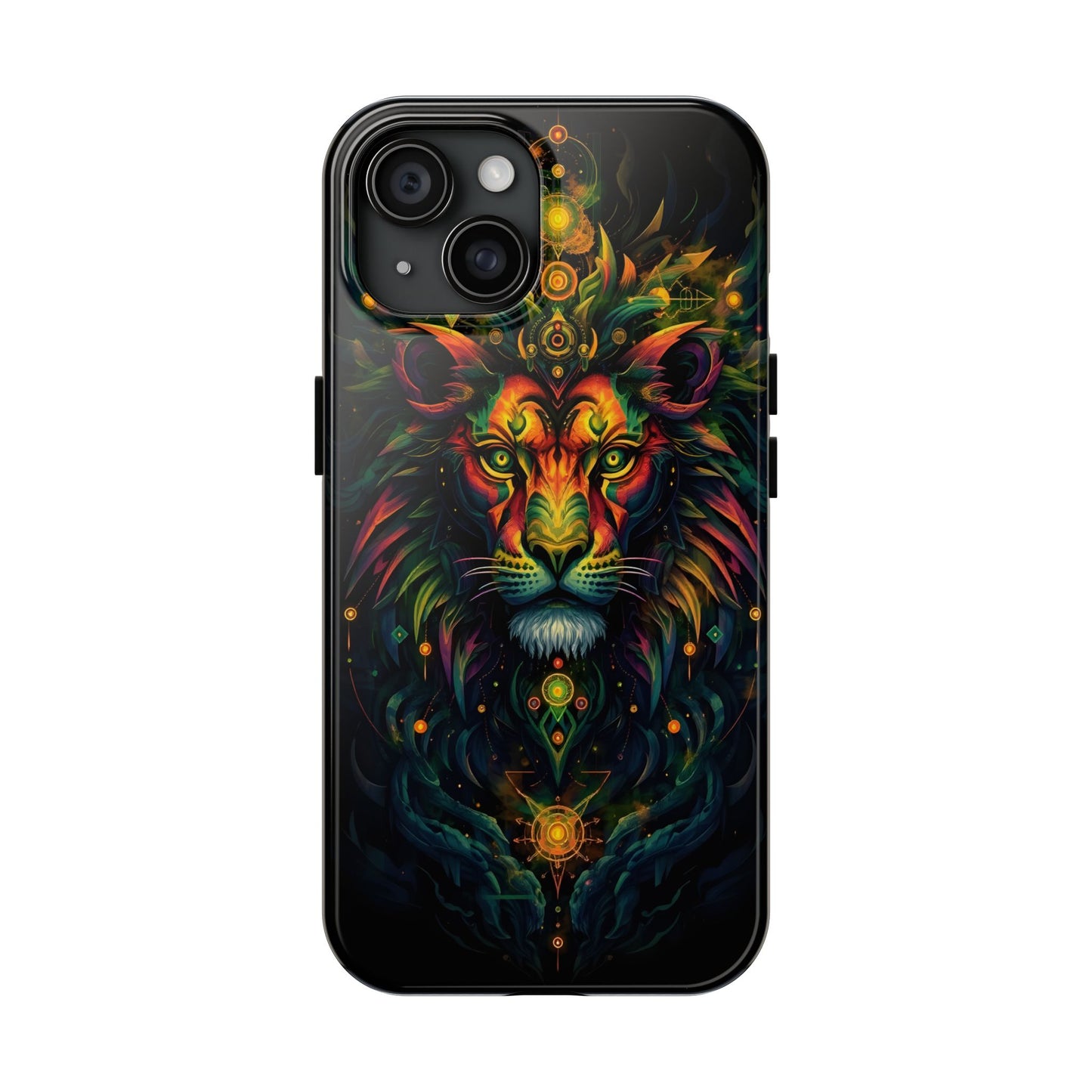 Vibrant Mystical Lion Art Tough Phone Case - Bold Protector for Animal Lovers - for iPhone