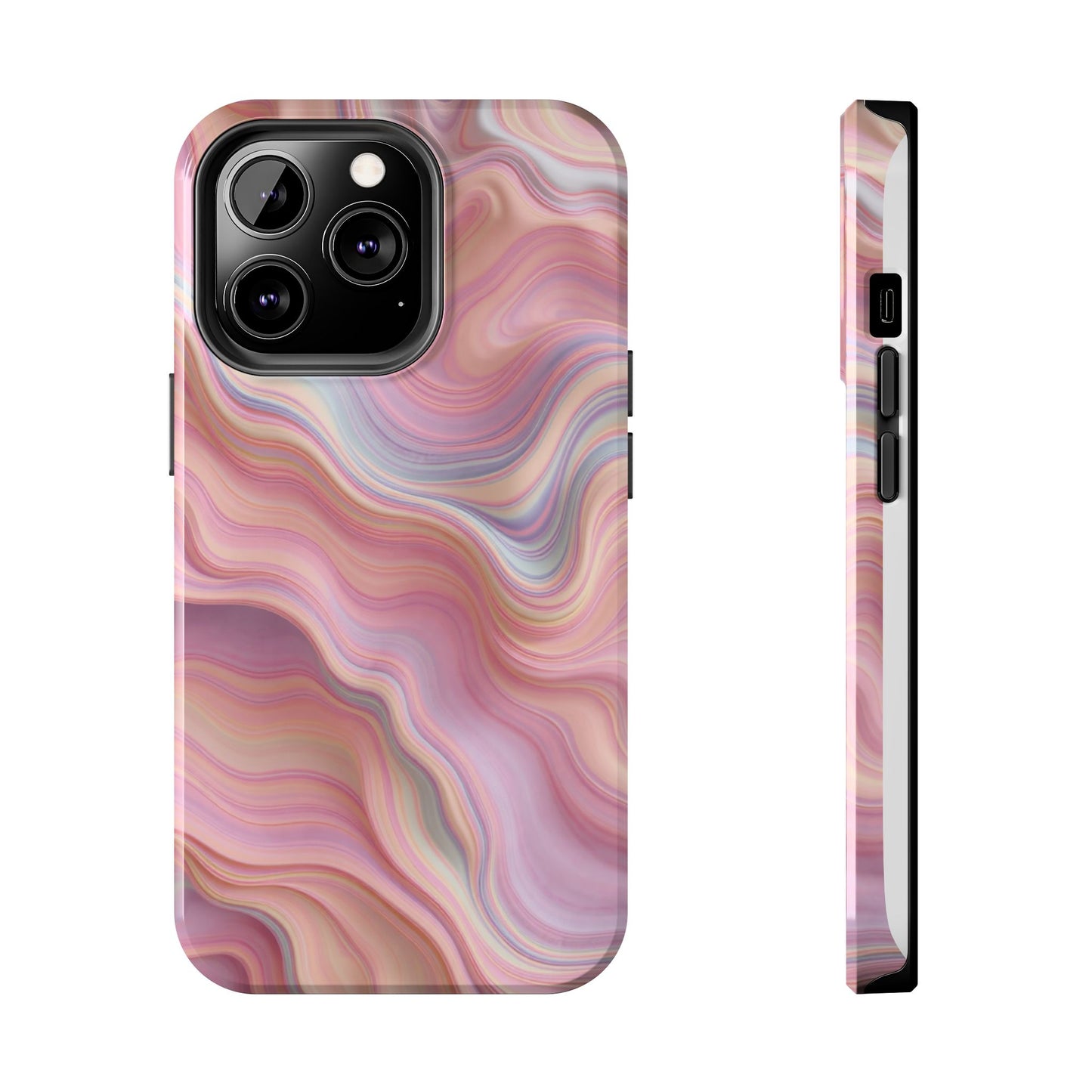 Stylish Tough Phone Cases - Abstract Pink Marble Design