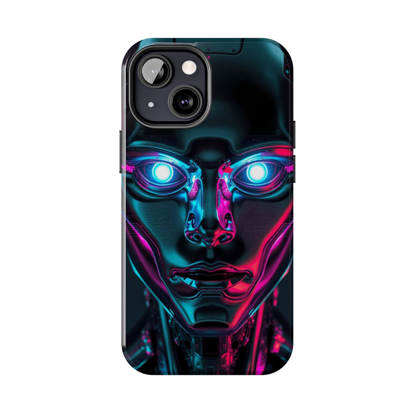 Futuristic Phone Case, Tough Phone Cover, Cyberpunk Style, Robot Design, Gift for Tech Lovers, Unique Phone Accessories