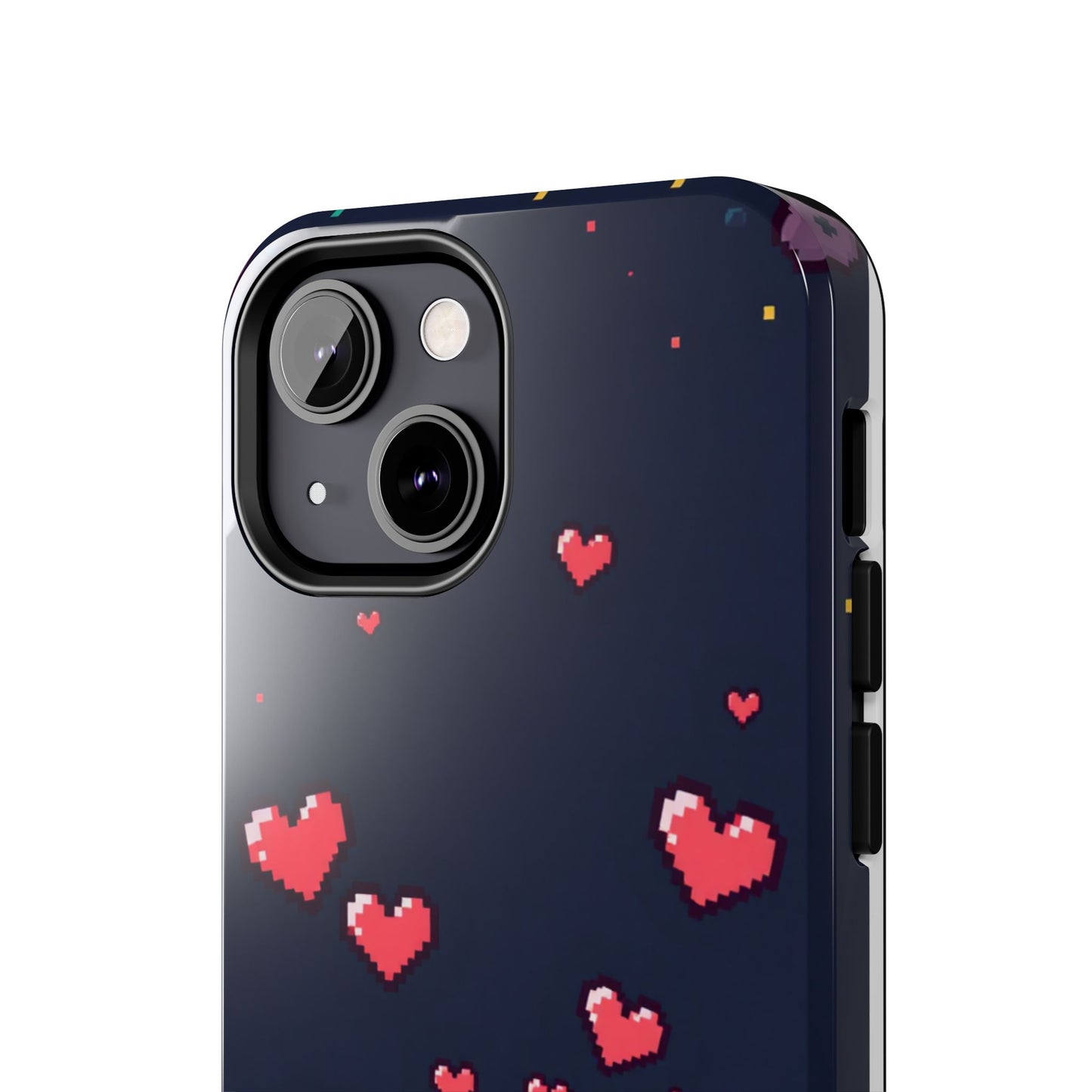Pixel Heart Tough Phone Case - Retro Gamer Style for Valentine's Day