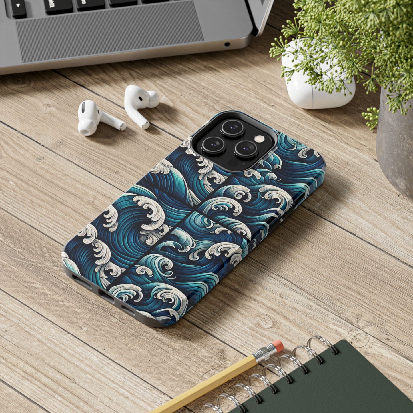 Ocean Waves Tough Phone Case - Durable Protection with Artistic Design - for iPhone