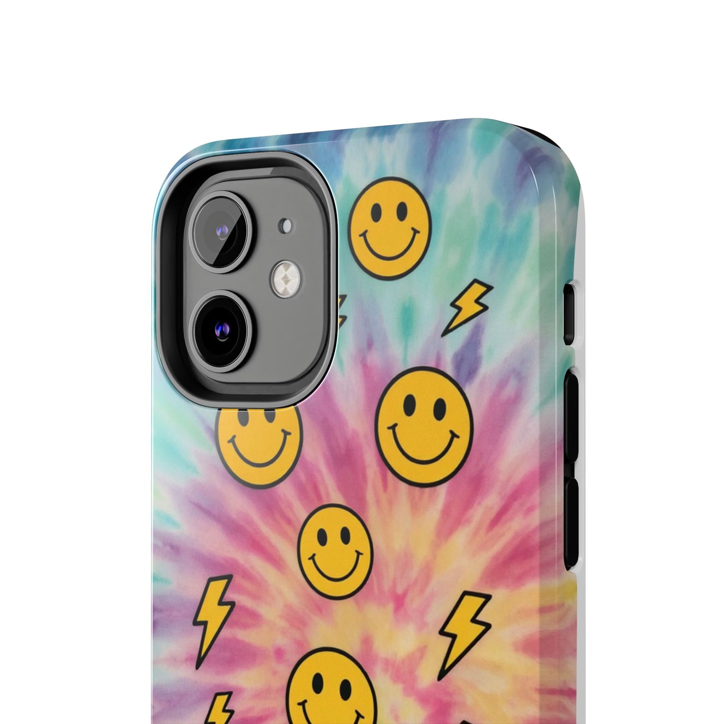 Colorful Smiley Lightning Tough Phone Case - Fun & Durable
