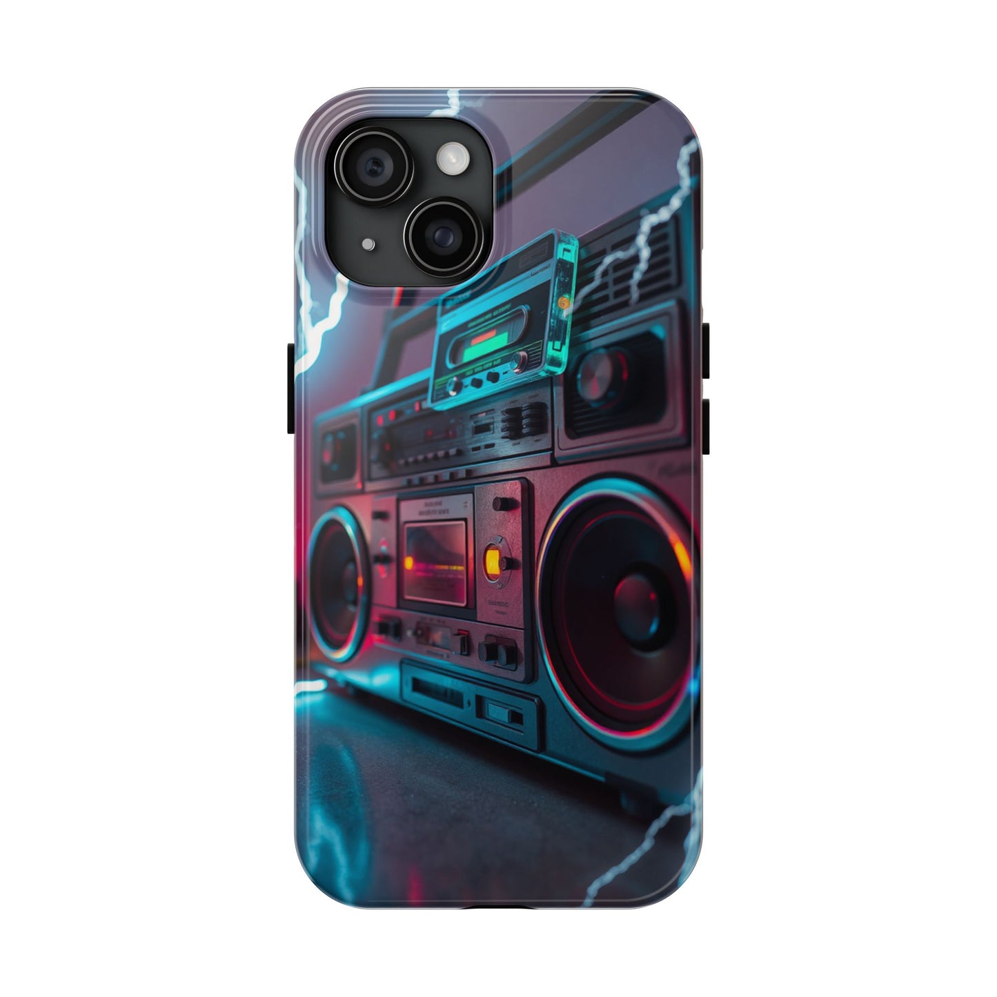 Retro Boombox Tough Phone Case – Vibrant Protection for Music Lovers