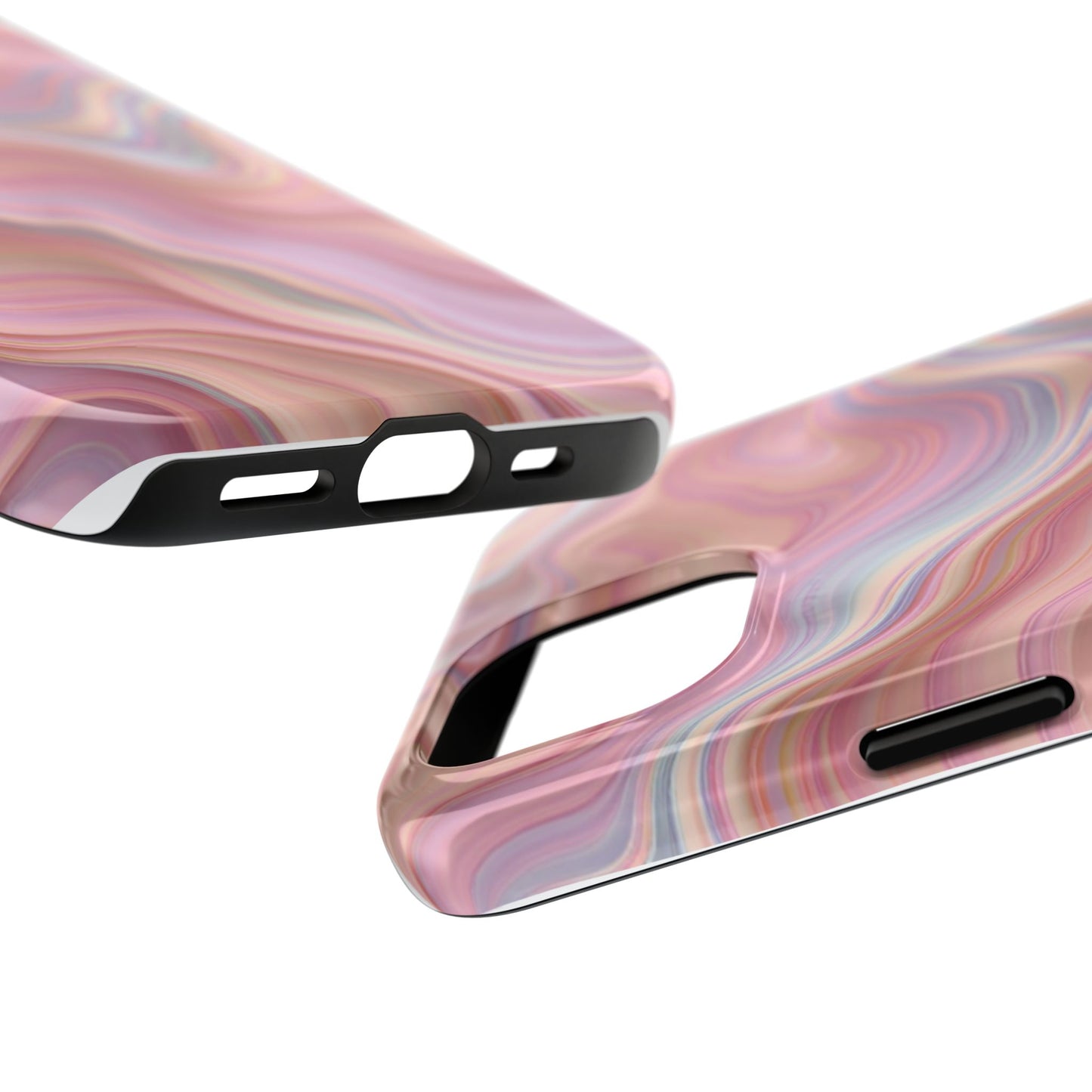 Stylish Tough Phone Cases - Abstract Pink Marble Design