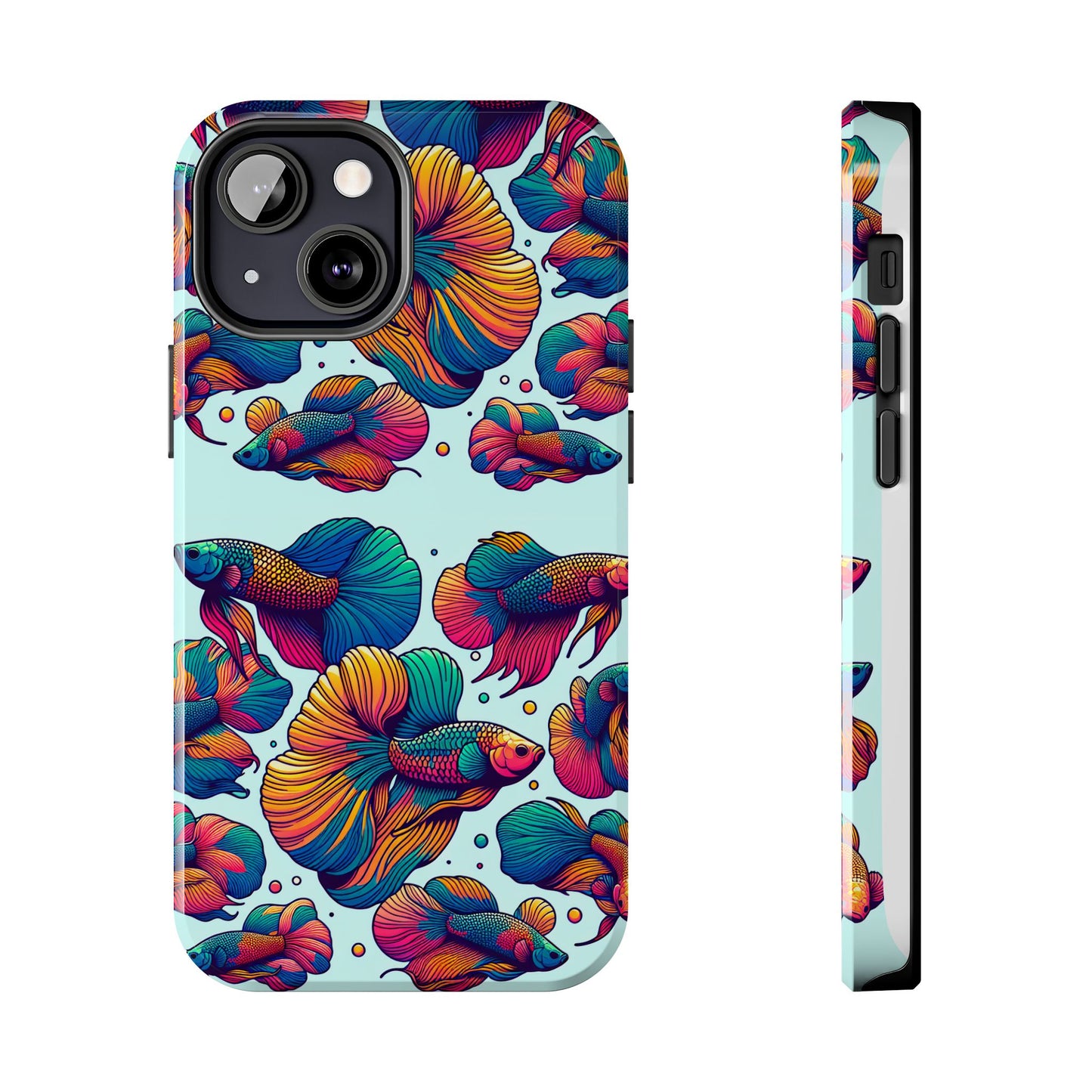 Colorful Fish Pattern Tough Phone Case - Aquatic Lovers - for iPhone