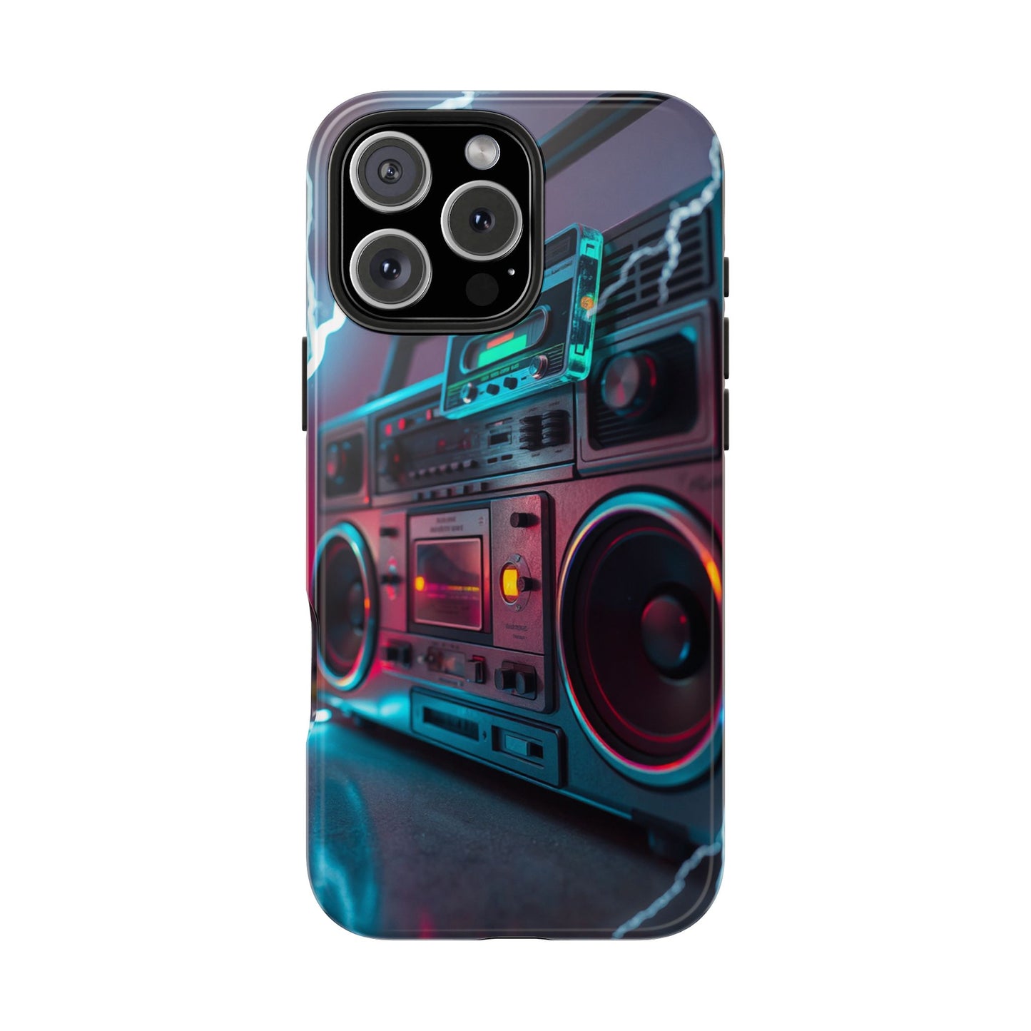 Retro Boombox Tough Phone Case – Vibrant Protection for Music Lovers