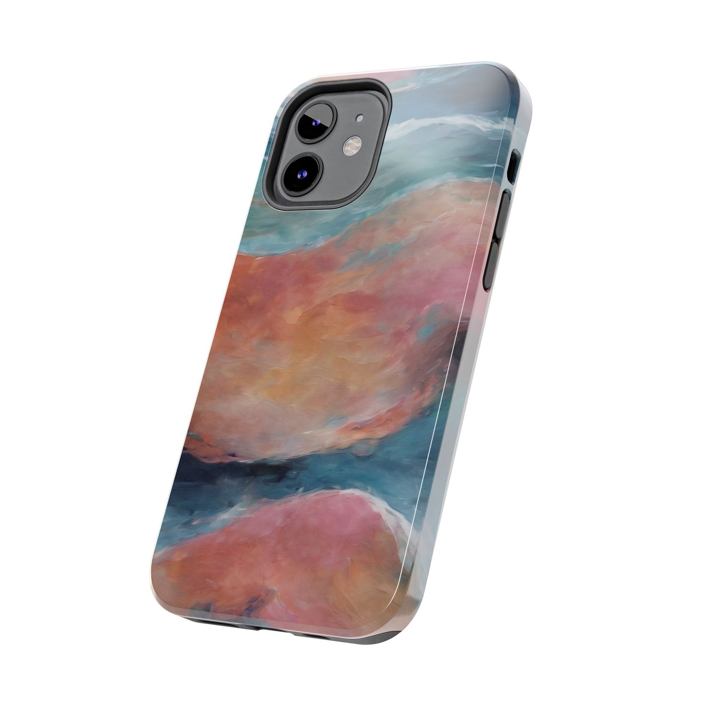 Artistic Painted Sea Tough Phone Case - Abstract Waves Design - for iPhone