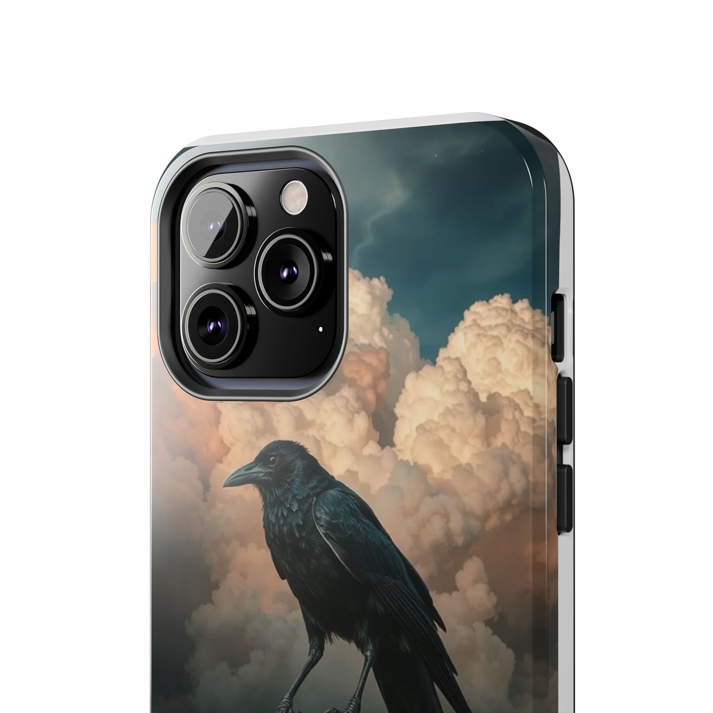 Gothic Raven Skull Tough Phone Case - Unique Protective Cover for Halloween Lovers