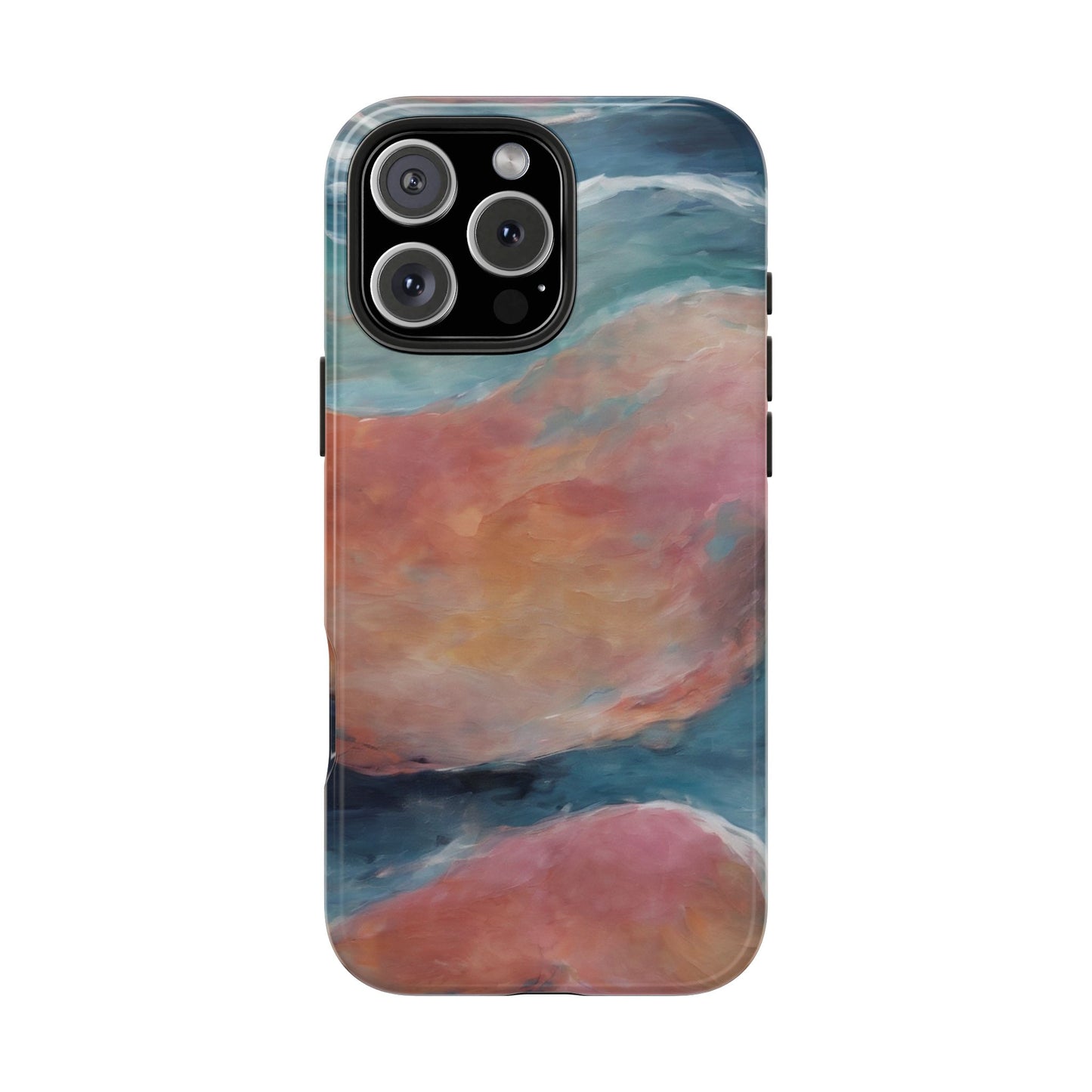 Artistic Painted Sea Tough Phone Case - Abstract Waves Design - for iPhone