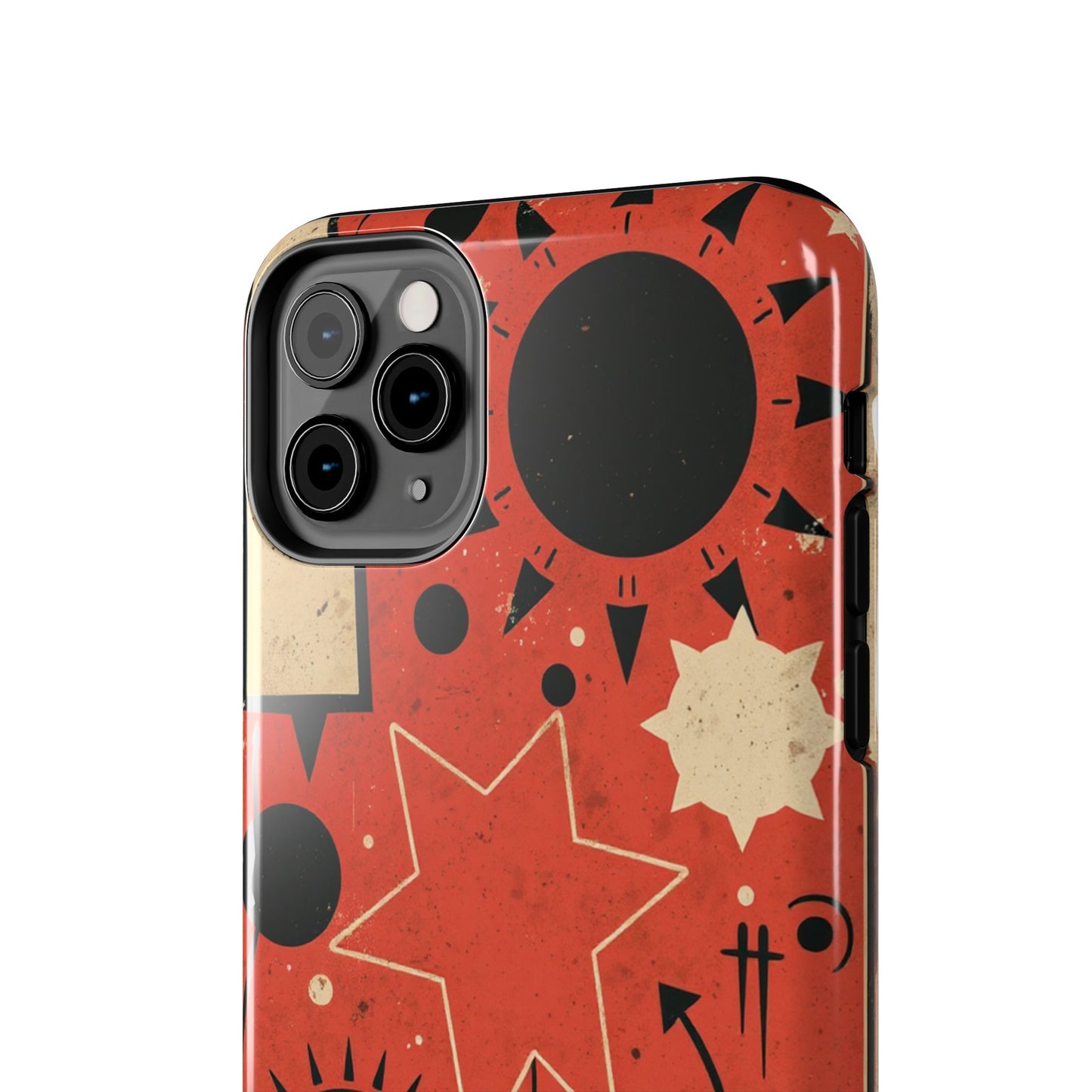 Retro Bold Tough Phone Case - Unique Geometric Design - for iPhone