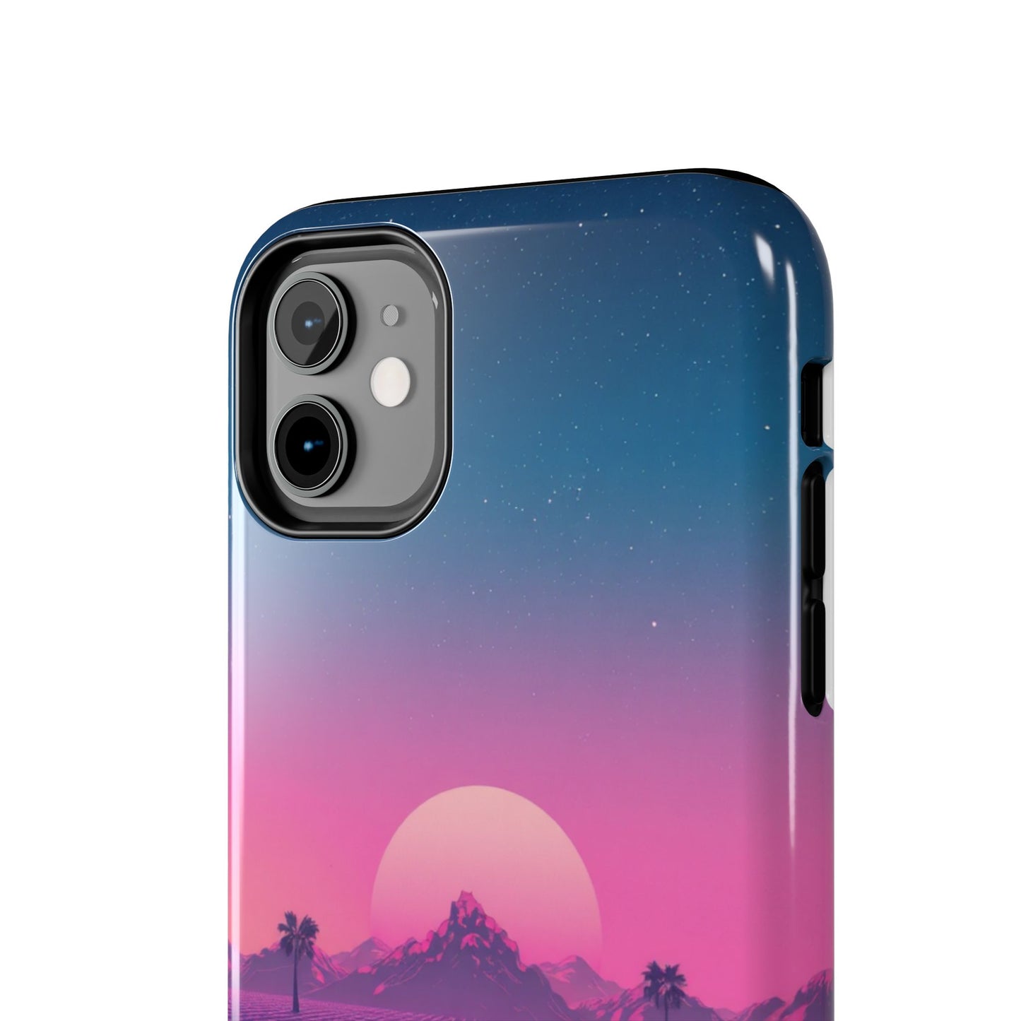 Retro Aesthetic Tough Phone Case - Vibrant Sunset Design