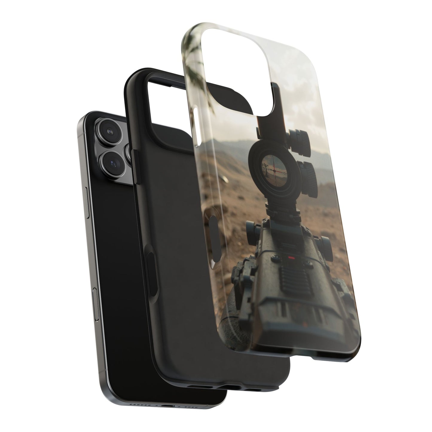 Tough Phone Case with Sniper Scope Design - Durable & Stylish Protection for Outdoors Enthusiasts