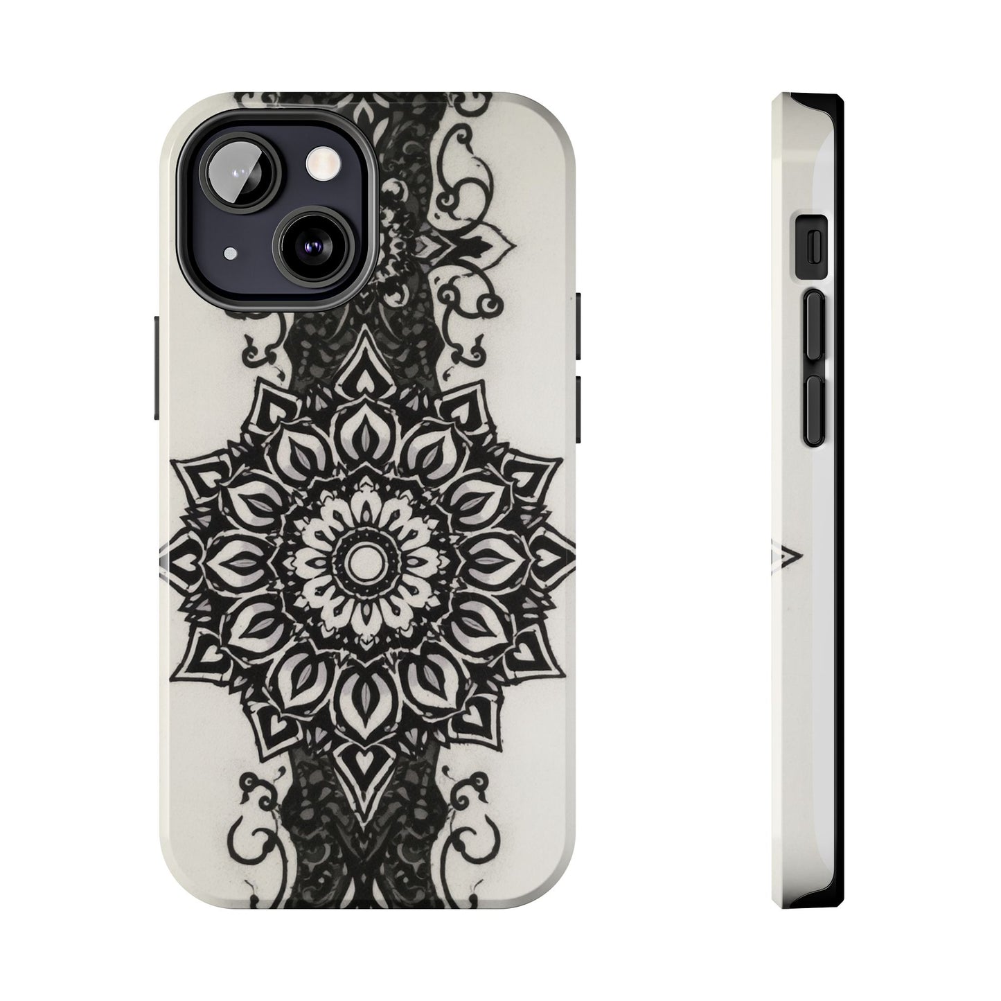 Stylish Tough Phone Cases with Dark Mandala Design - Durable and Unique Protection - for iPhone