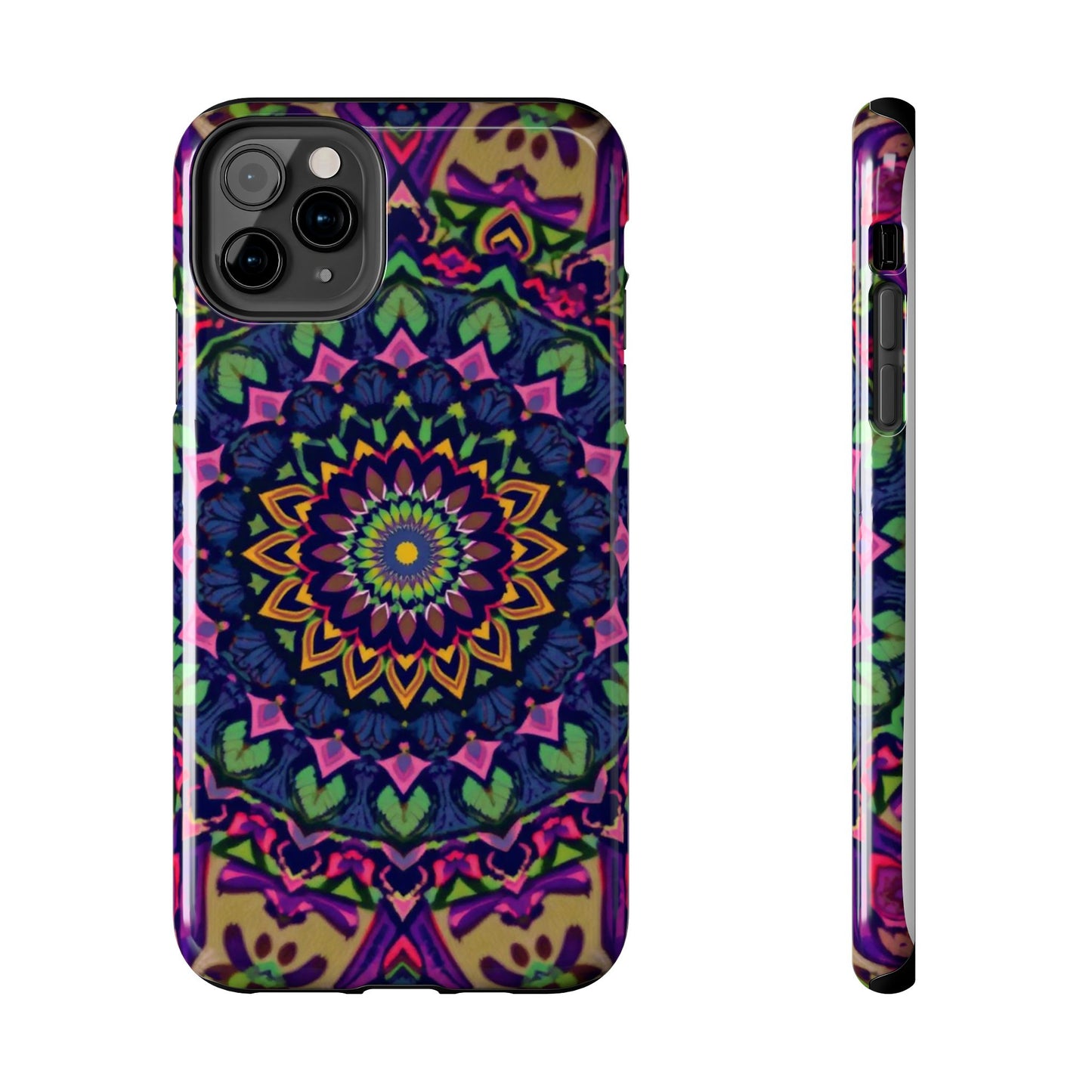Vibrant Mandala Tough Phone Case - Colorful, Purple Fusion, Durable Protection for Your Device - for iPhone