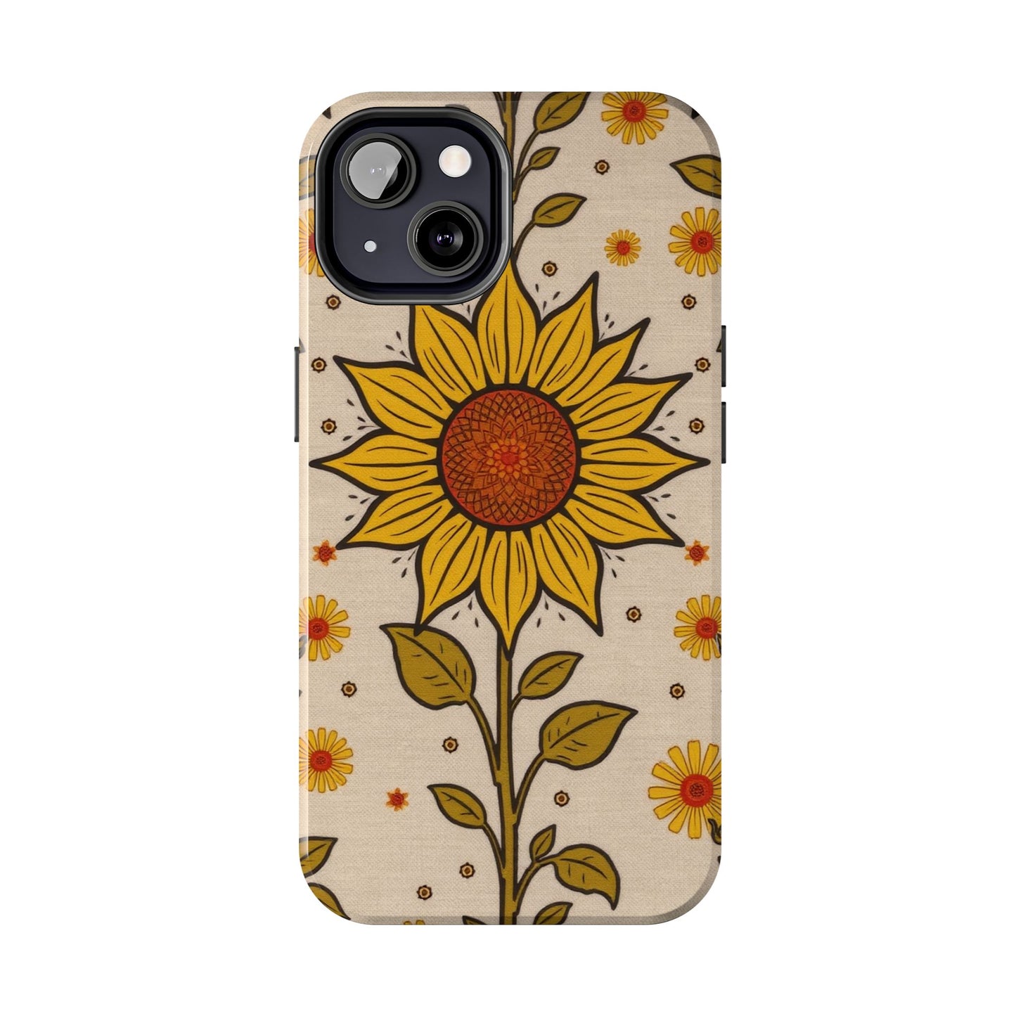 Bright Sunflower Origins Tough Phone Case - Floral Design for Nature Lovers - for iPhone