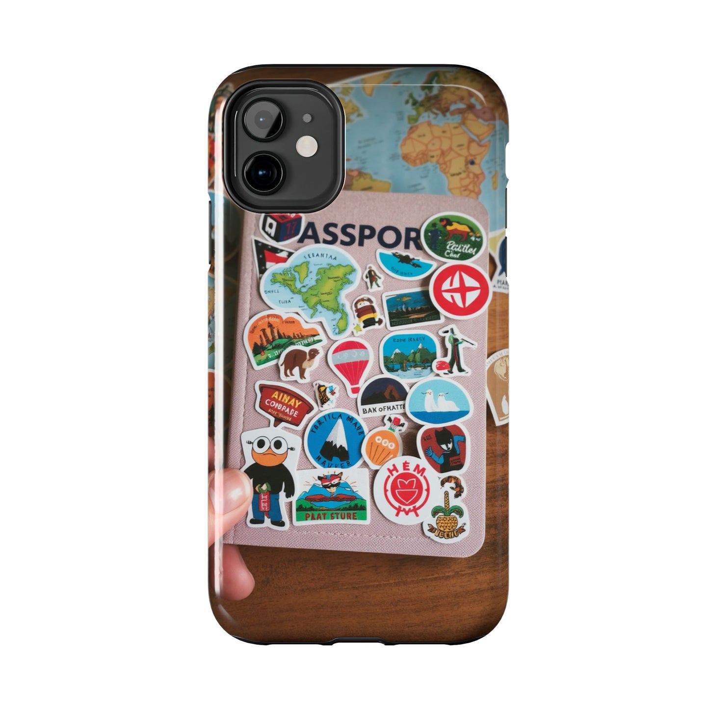 Adventure Stickers Phone Case - Tough Protection for Travel Lovers