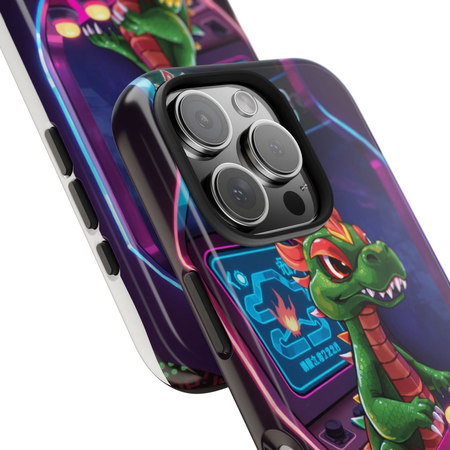 Retro Gamer Tough Phone Case with Dragon Design