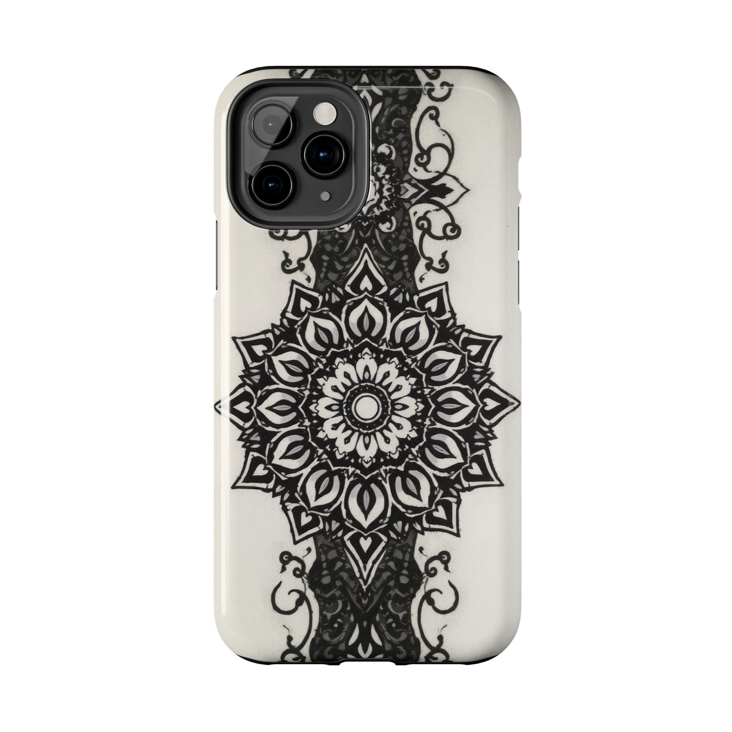 Stylish Tough Phone Cases with Dark Mandala Design - Durable and Unique Protection - for iPhone