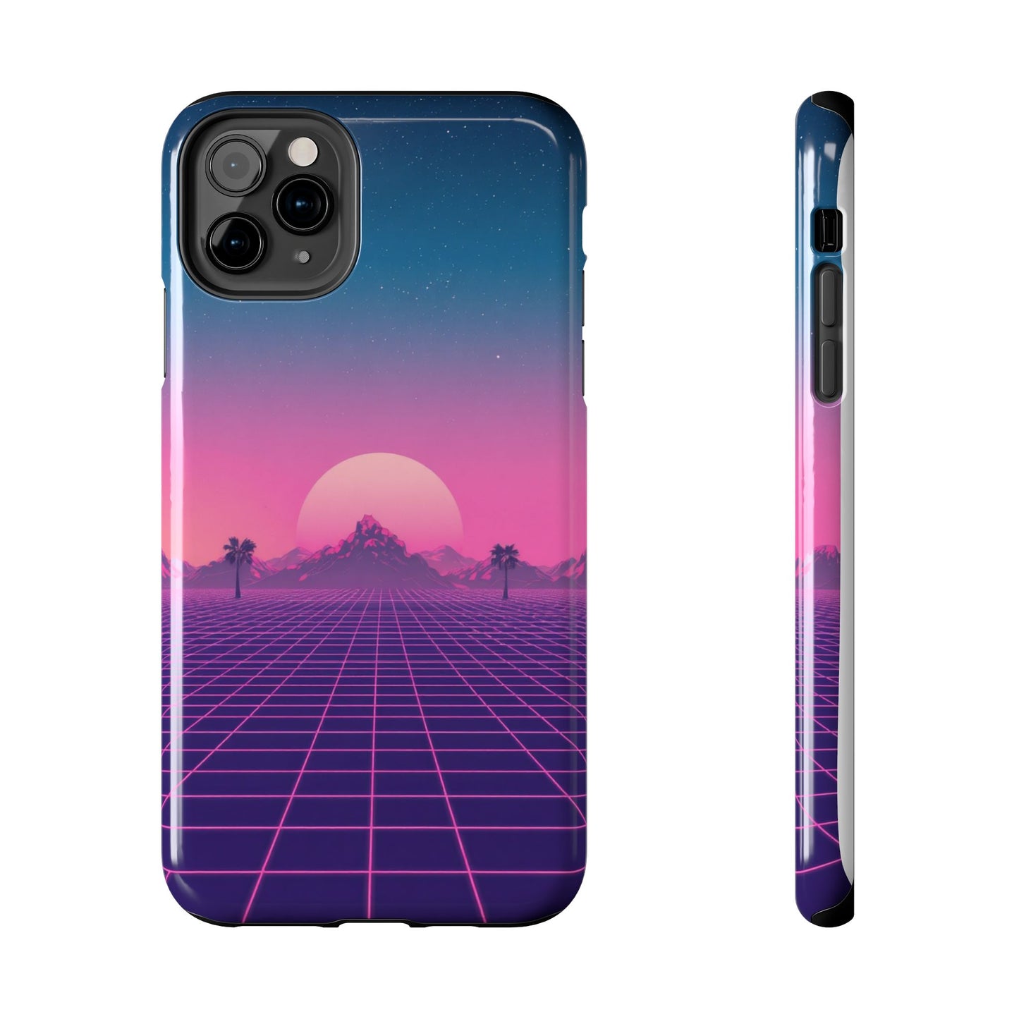 Retro Aesthetic Tough Phone Case - Vibrant Sunset Design
