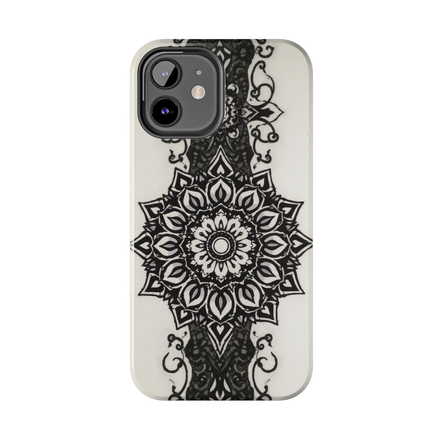 Stylish Tough Phone Cases with Dark Mandala Design - Durable and Unique Protection - for iPhone