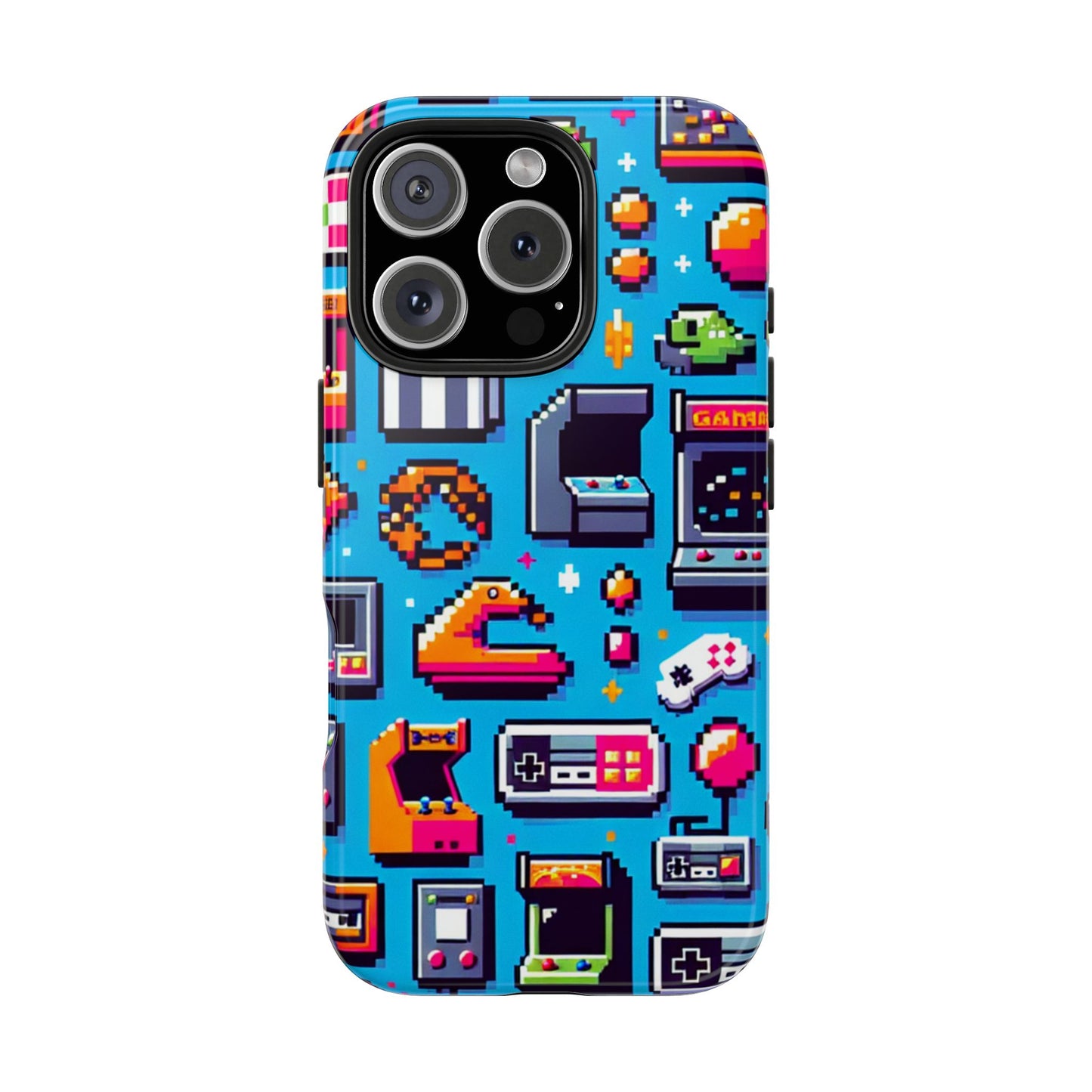 Retro Gaming Tough Phone Case - Pixel Art Design for Gamers - for iPhone