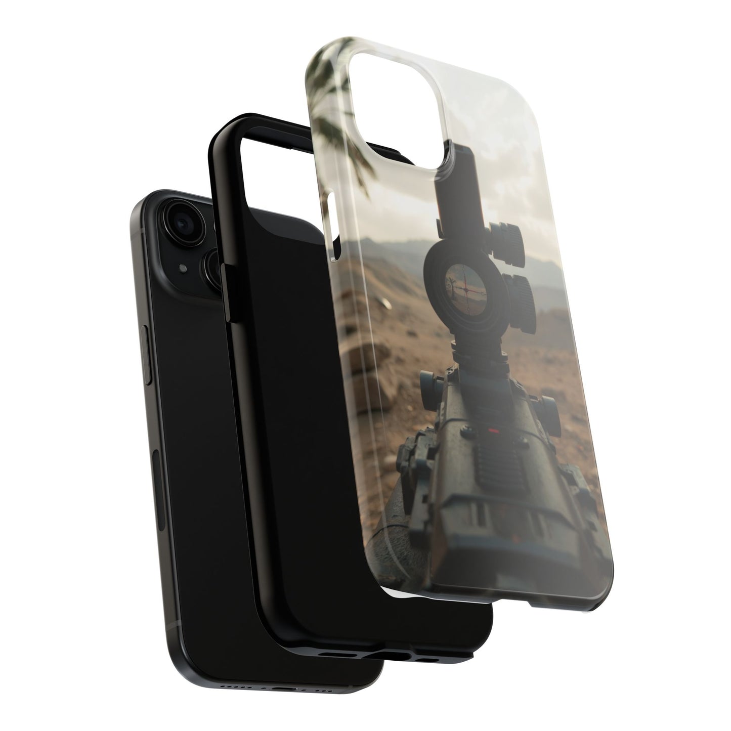 Tough Phone Case with Sniper Scope Design - Durable & Stylish Protection for Outdoors Enthusiasts