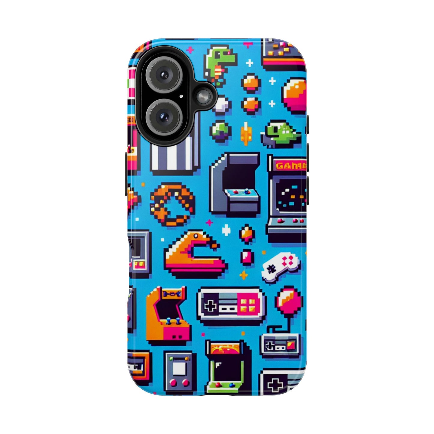 Retro Gaming Tough Phone Case - Pixel Art Design for Gamers - for iPhone