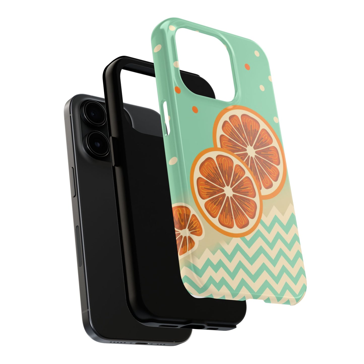 Citrus Vibe Tough Phone Case - Fun Orange Slice Design