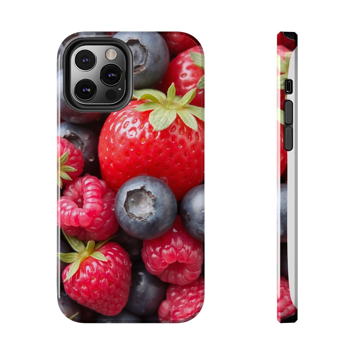 Fruit-Themed Tough Phone Case - Berry Burst Design