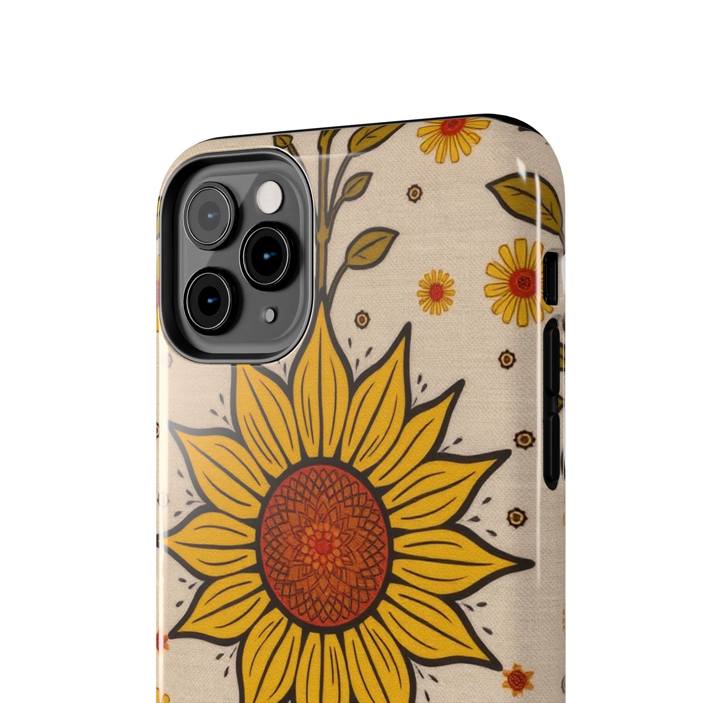 Bright Sunflower Origins Tough Phone Case - Floral Design for Nature Lovers - for iPhone