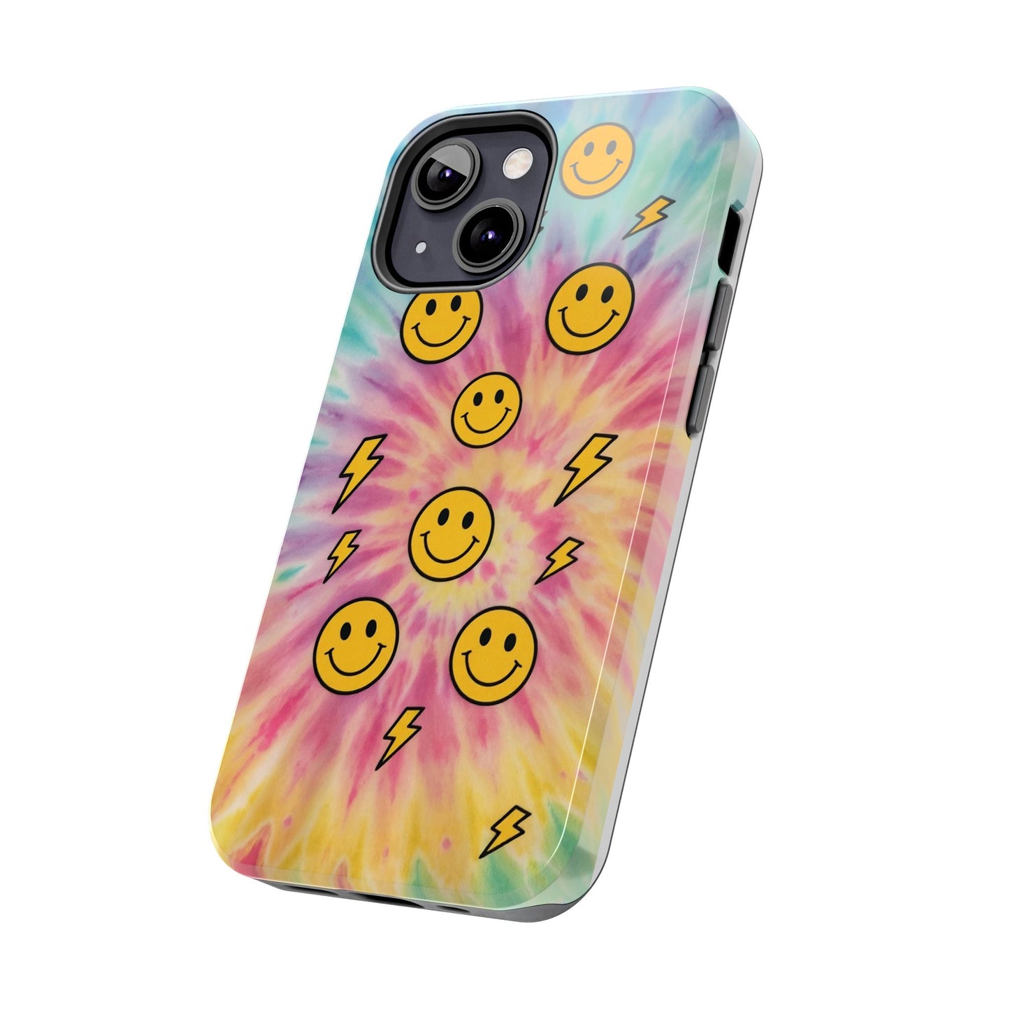 Colorful Smiley Lightning Tough Phone Case - Fun & Durable
