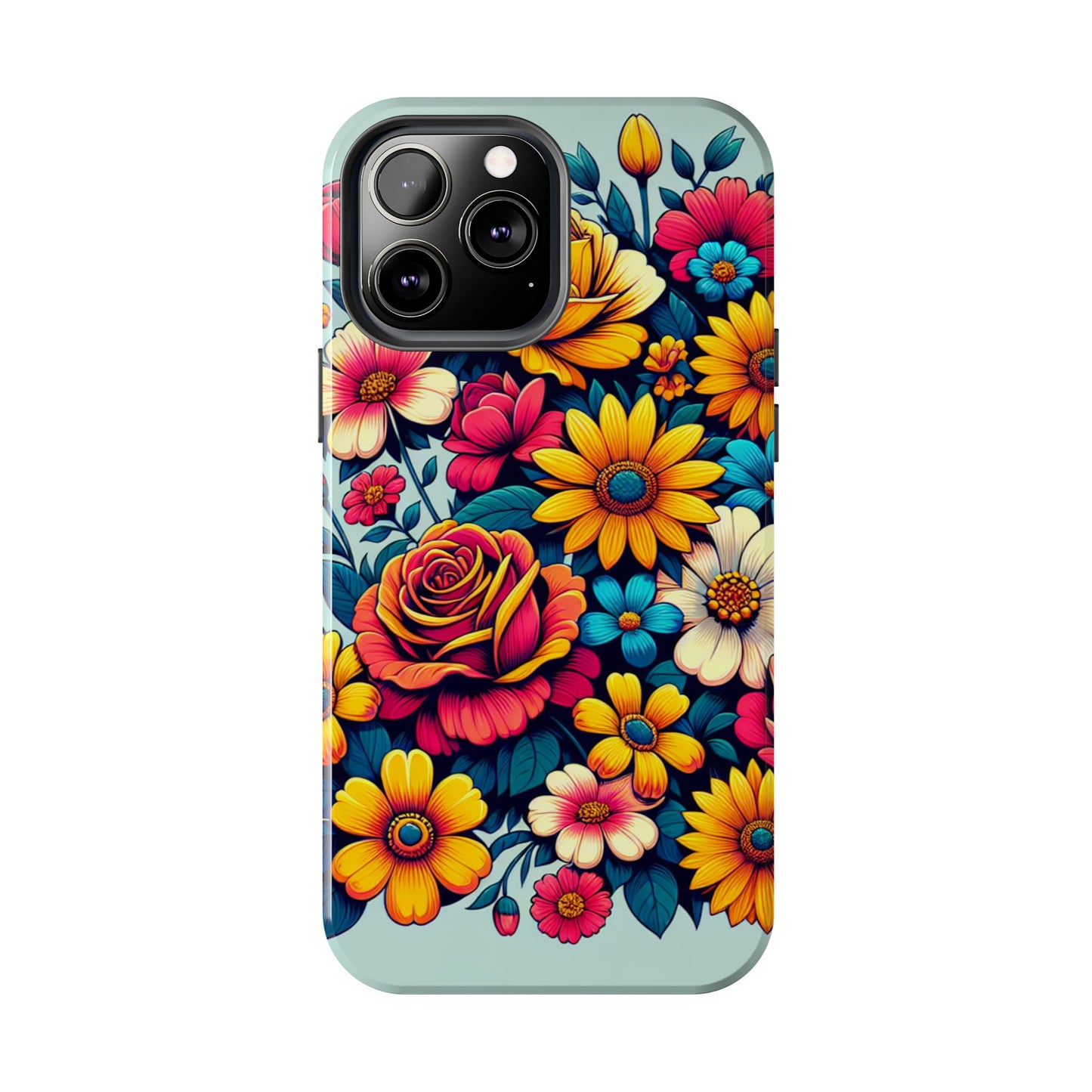 Vibrant Floral Tough Phone Case - Colorful Flower Design - for iPhone
