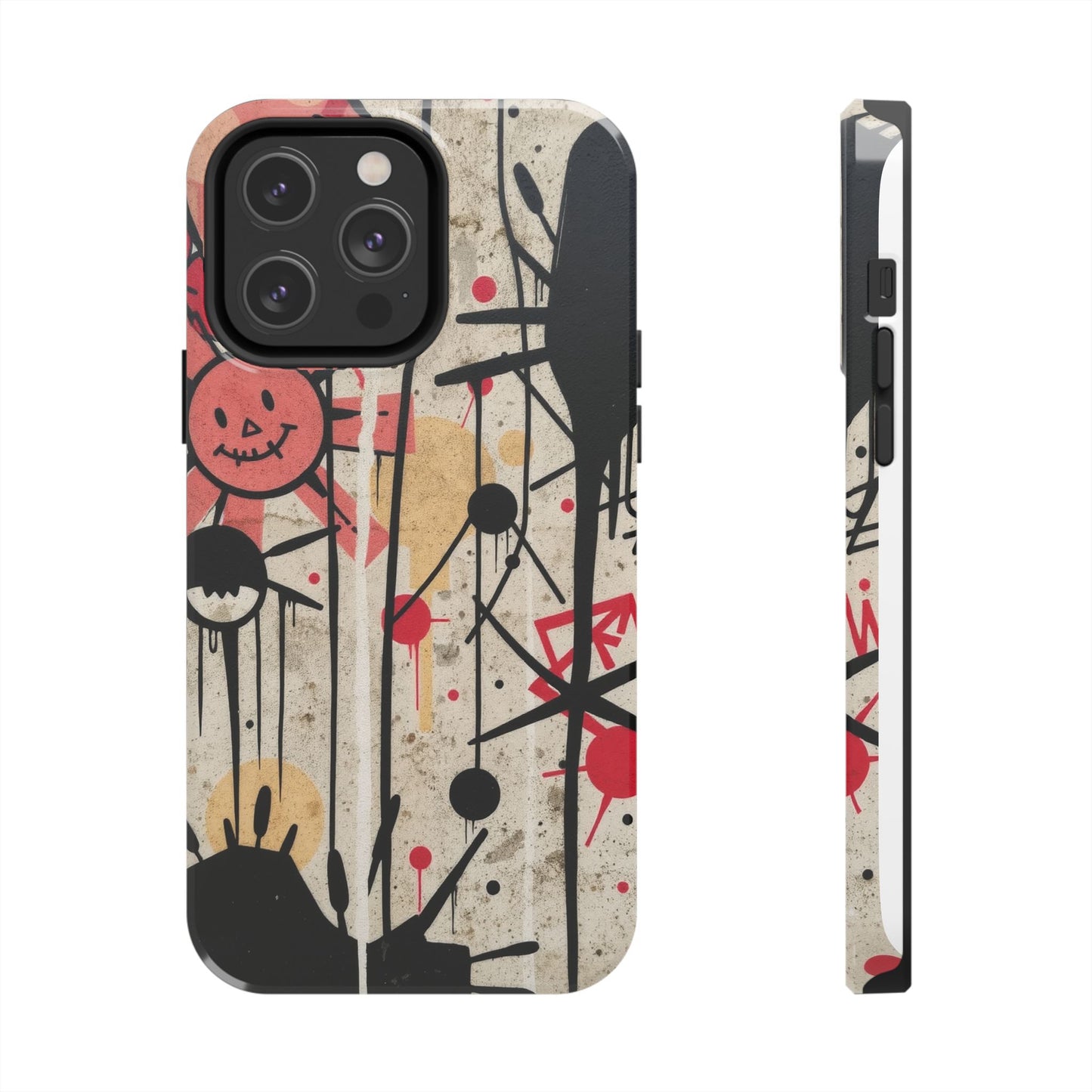 Artistic Tough Phone Case - Abstract Fun Grafitti Design for Protective Style - for iPhone