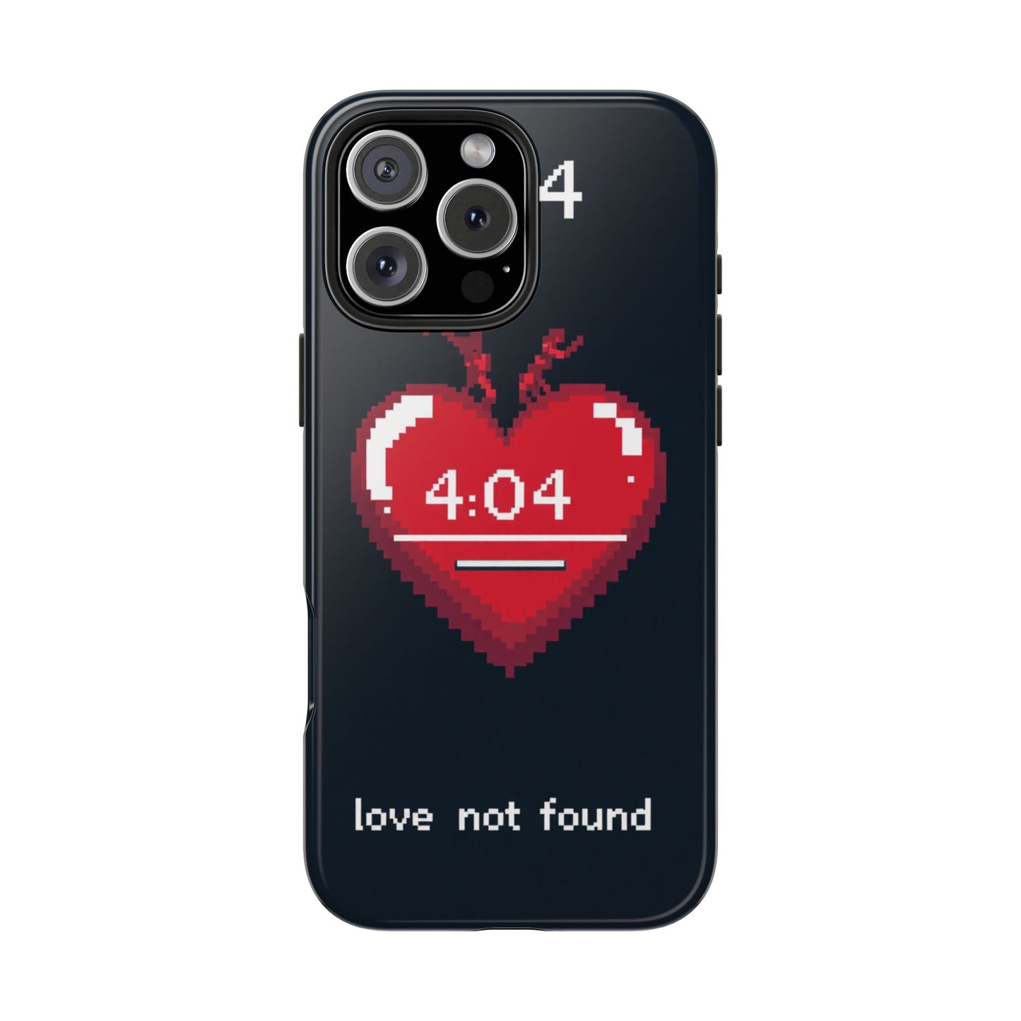 Vintage Pixel Heart Tough Phone Case - "404 Love Not Found" Design