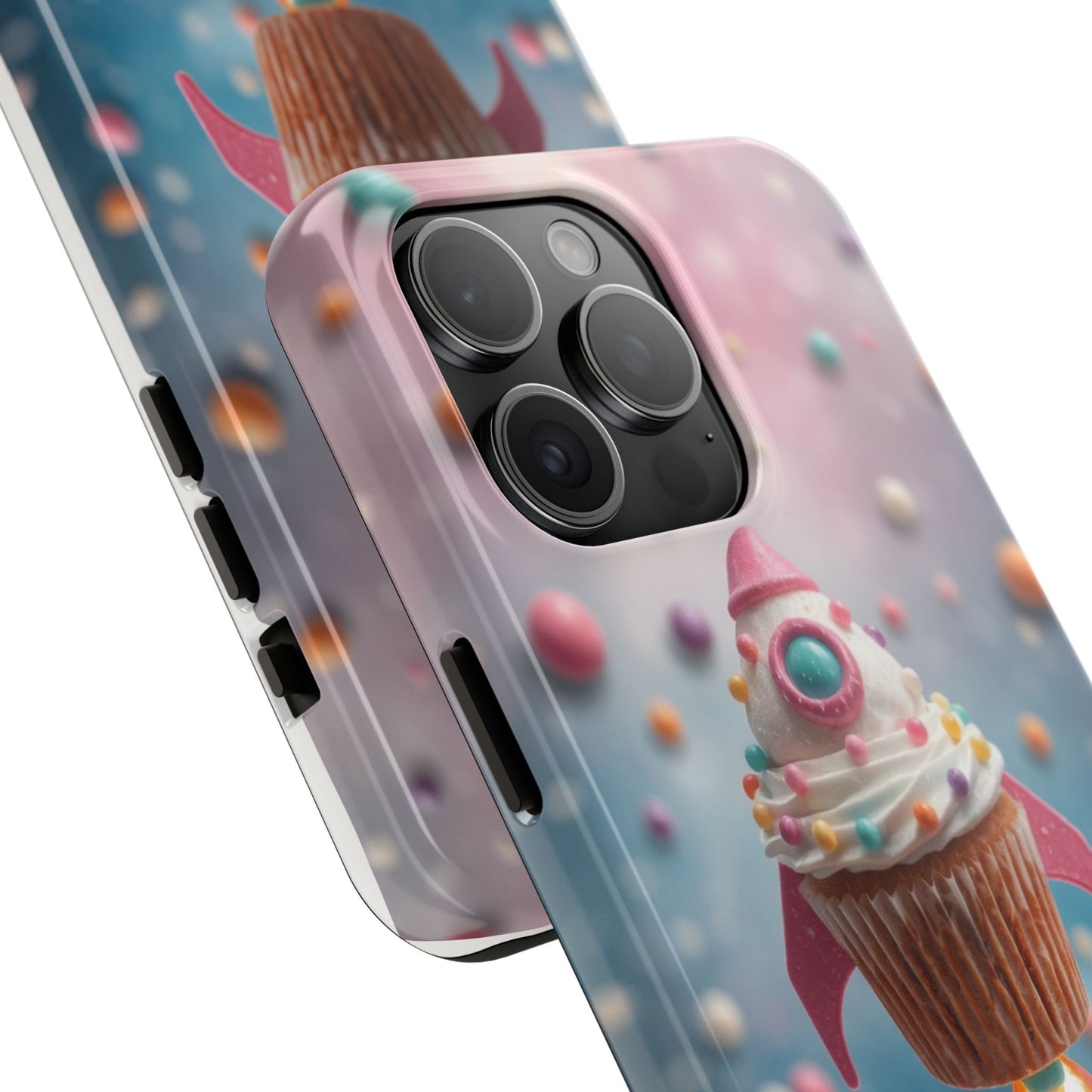 Whimsical Rocket Cupcake Phone Case - Fun Protective Case for Kids and Teens