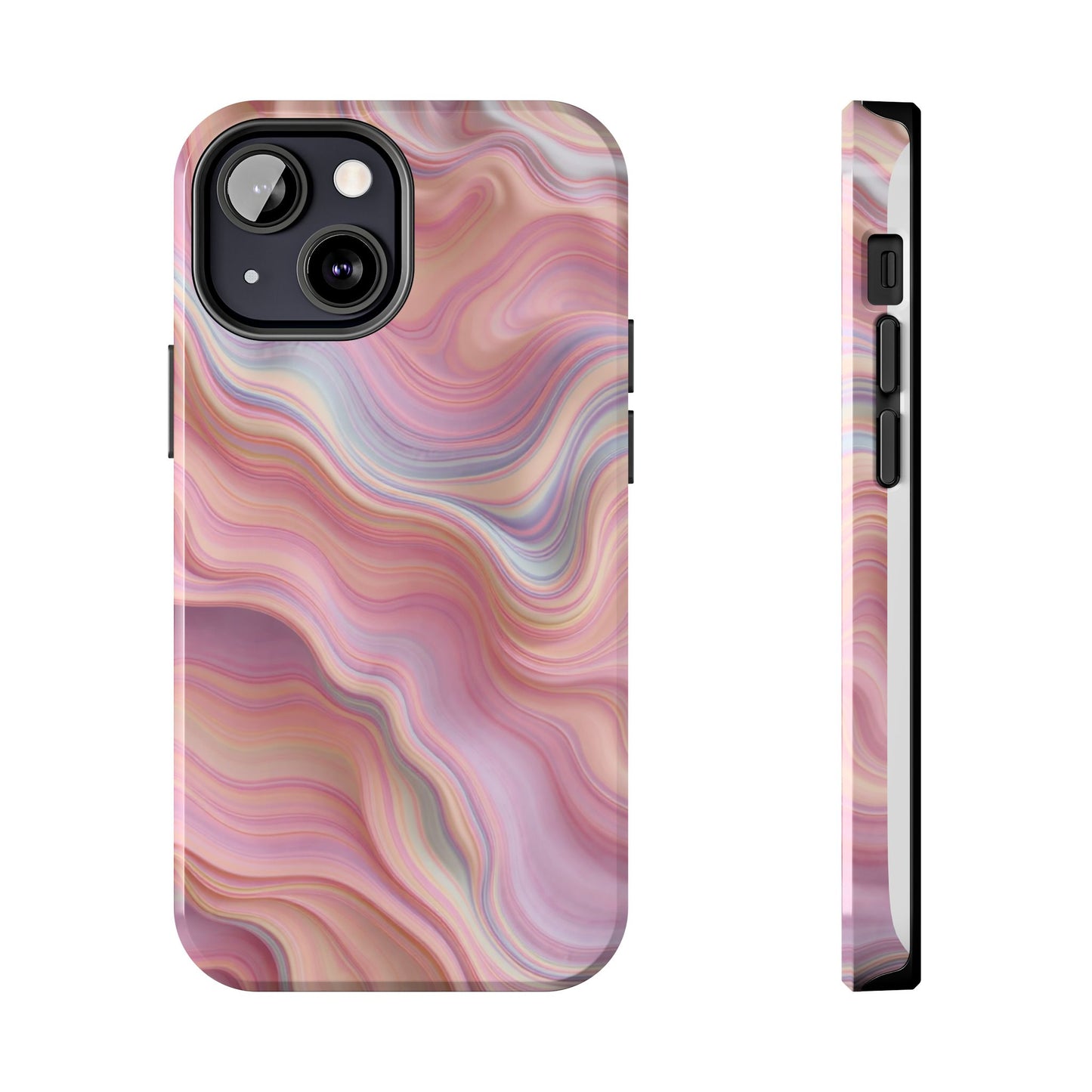 Stylish Tough Phone Cases - Abstract Pink Marble Design