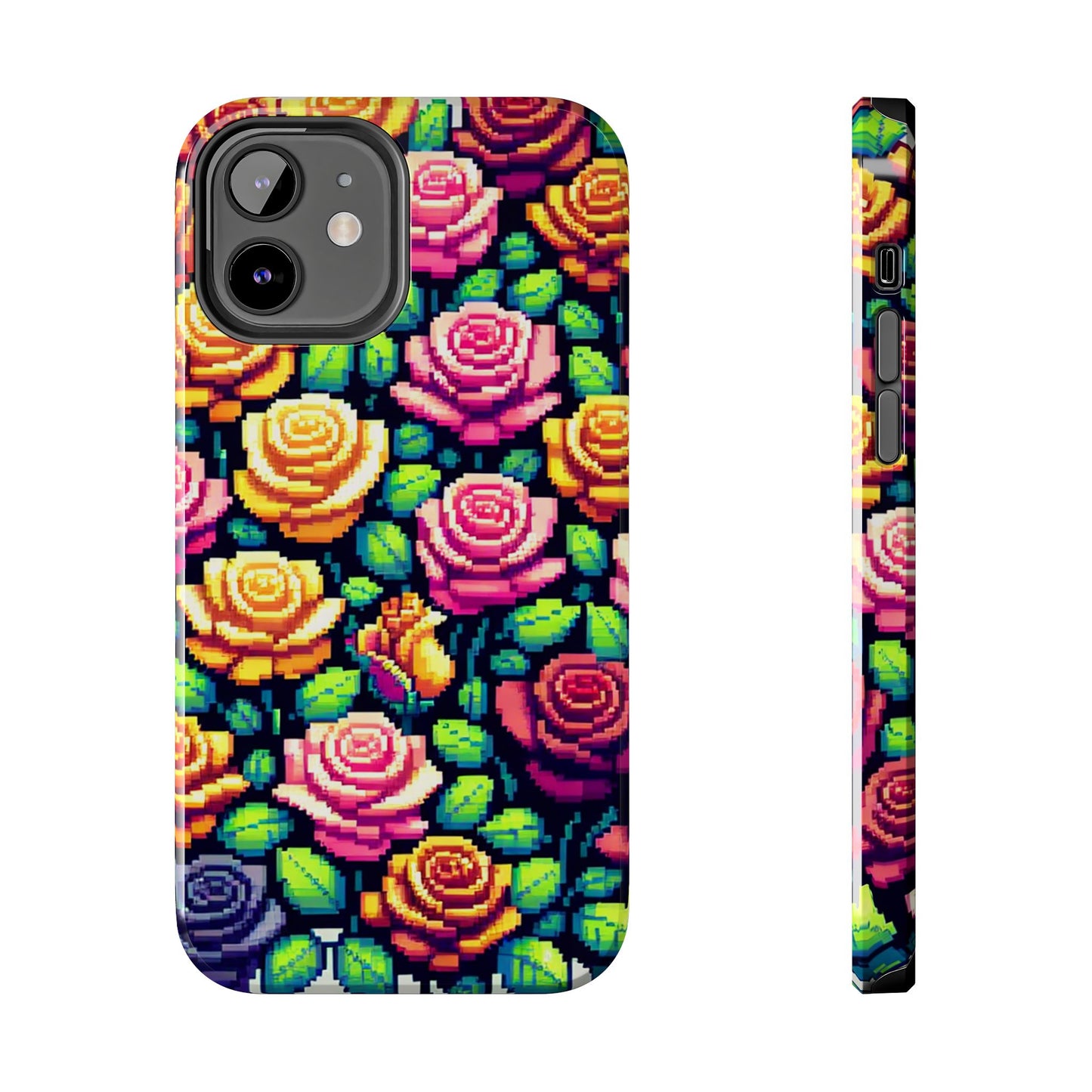 Pixel Art Roses Tough Phone Case - Stylish Protection - for iPhone