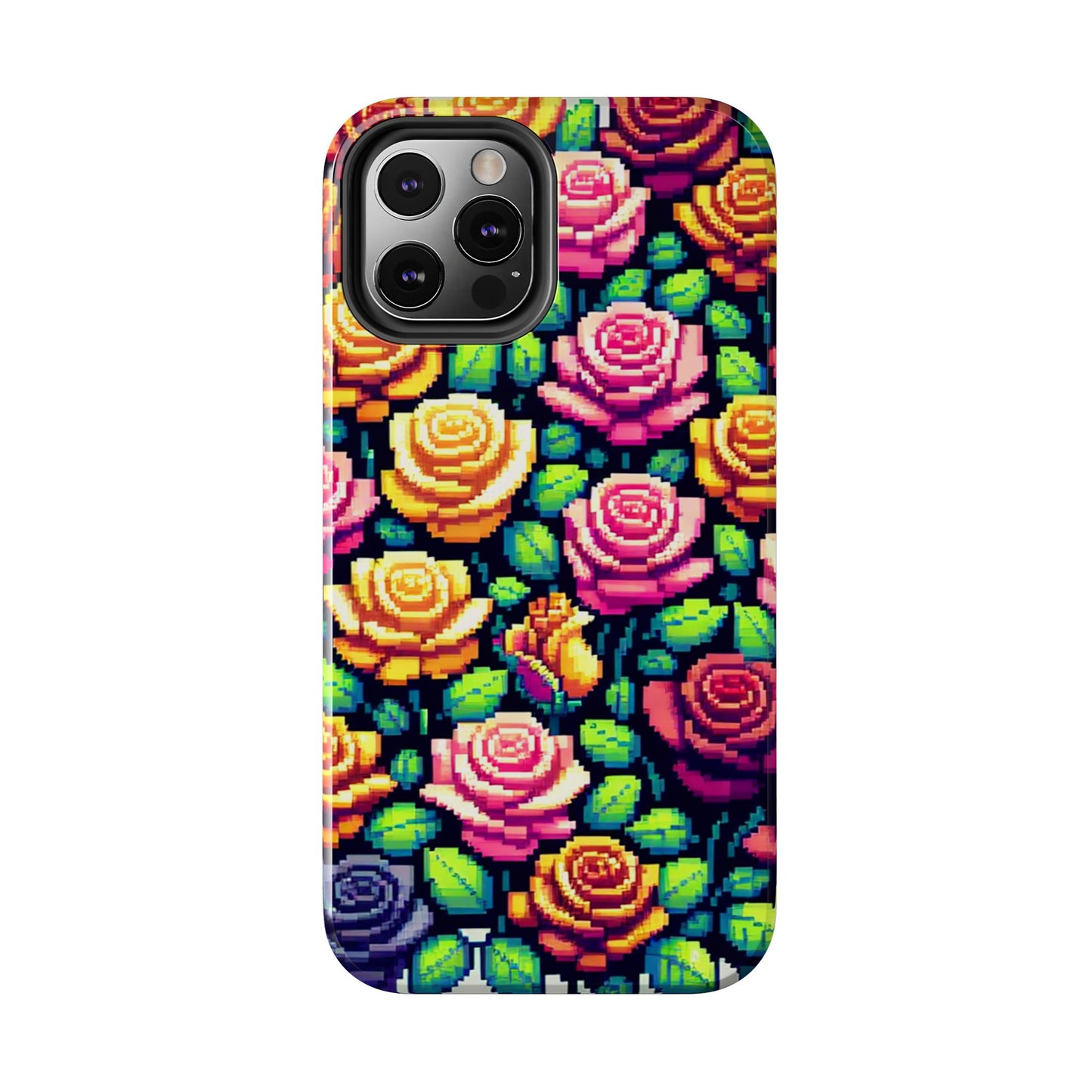Pixel Art Roses Tough Phone Case - Stylish Protection - for iPhone