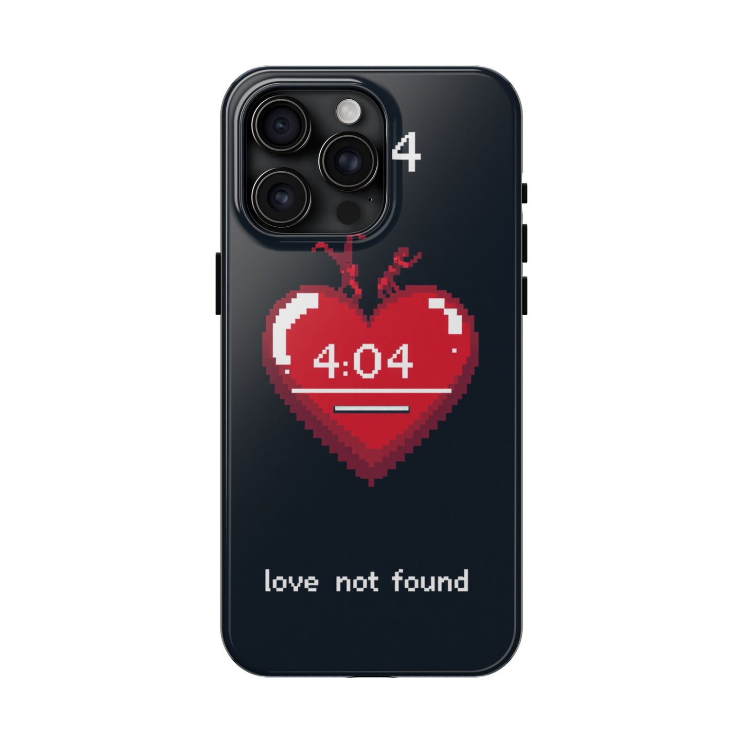 Vintage Pixel Heart Tough Phone Case - "404 Love Not Found" Design