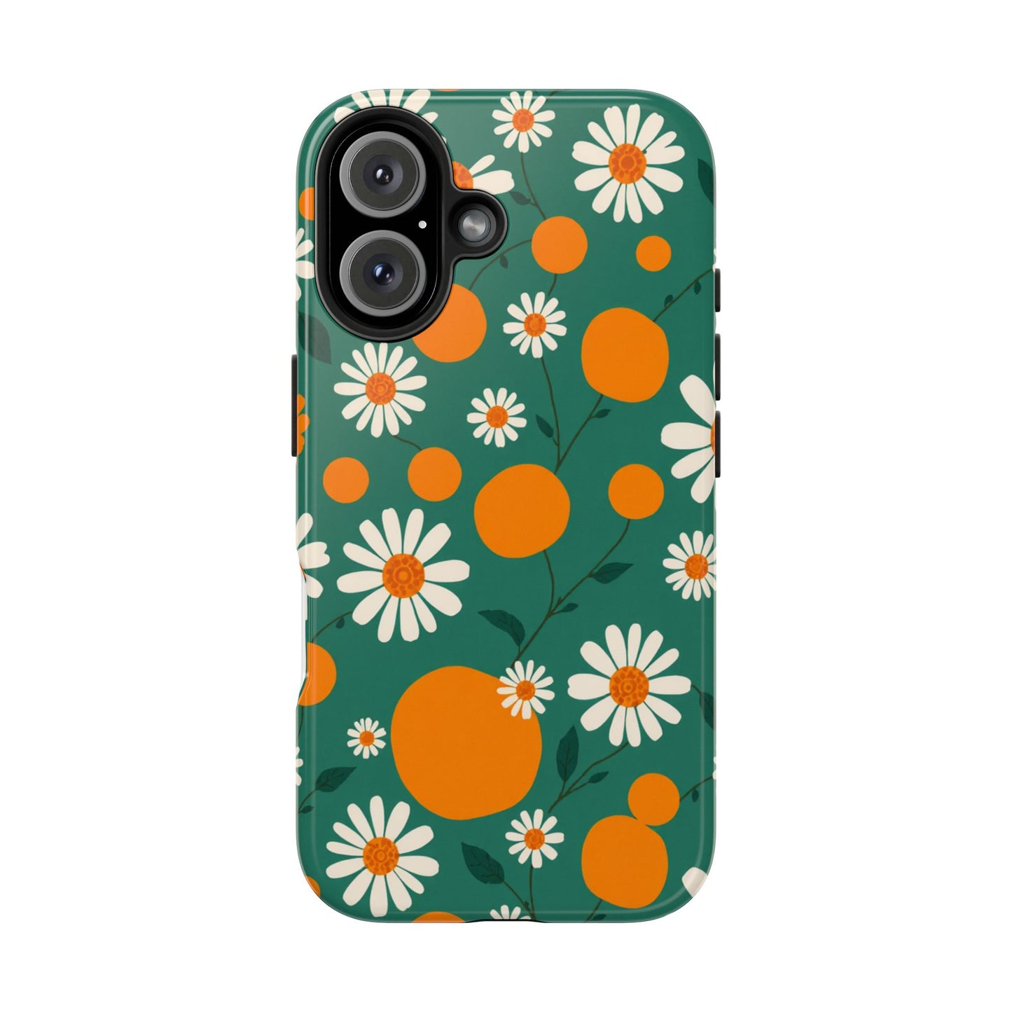 Floral Tough Phone Case - Daisy & Orange Design