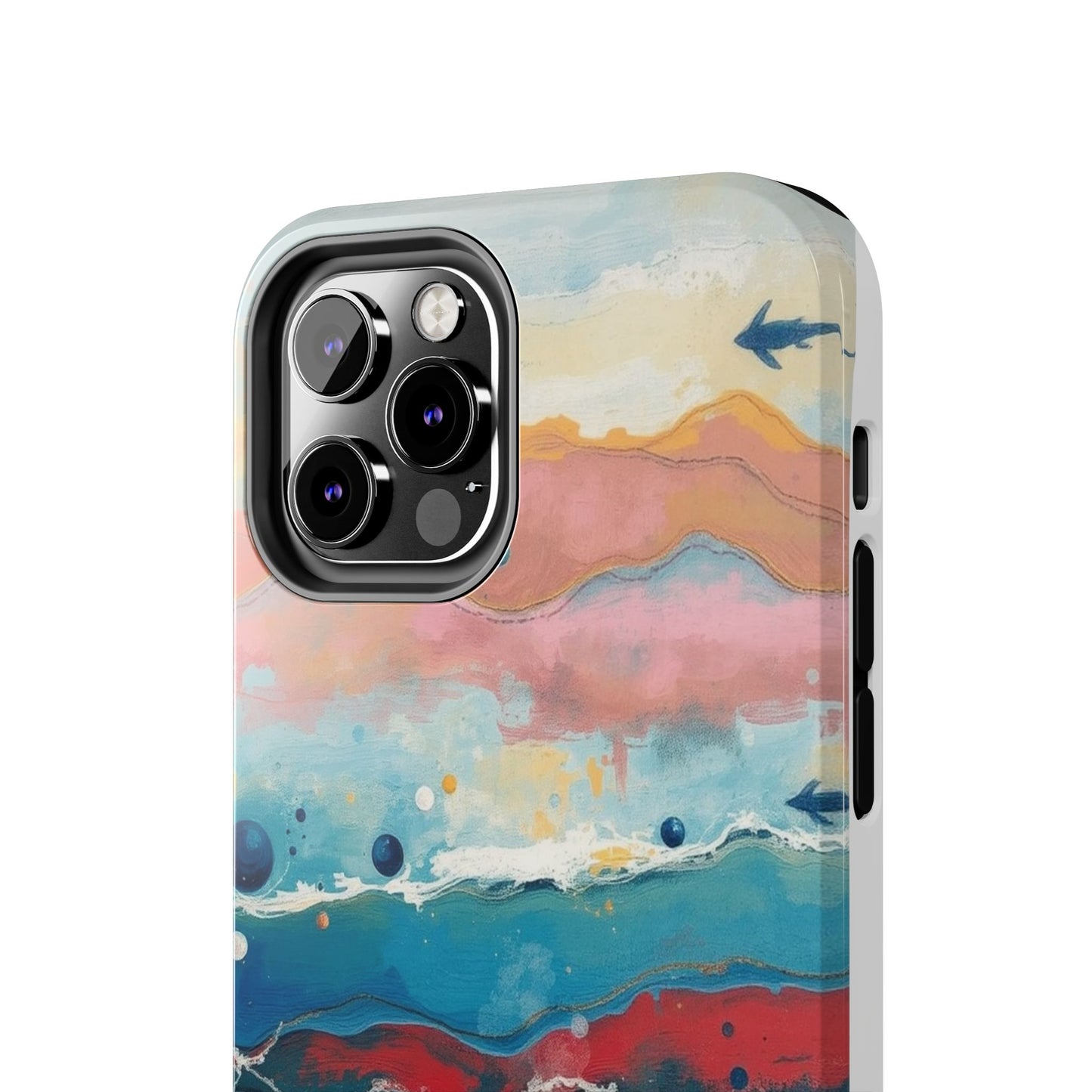 Artistic Tough Phone Case - Vibrant Waves Design for Unique Style