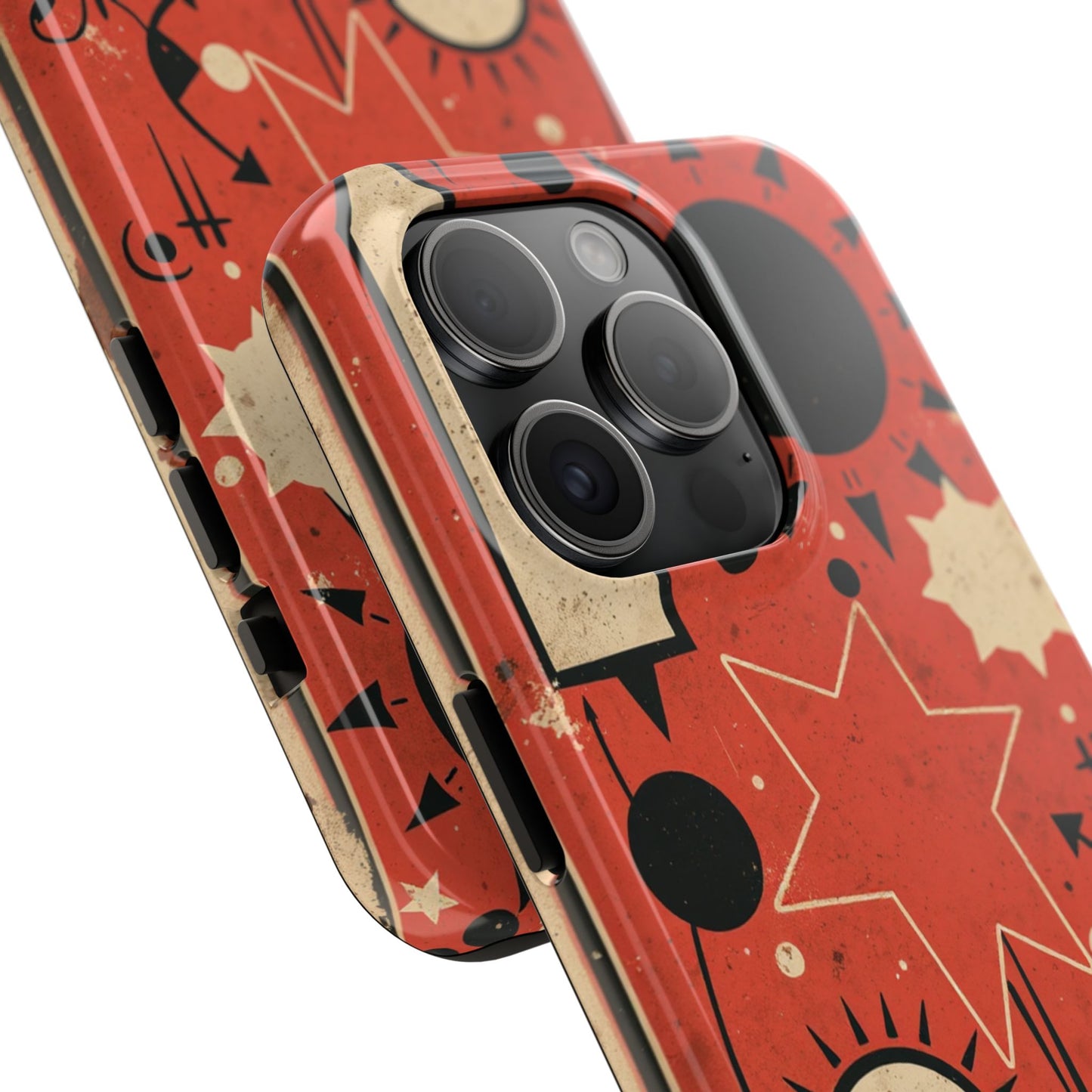 Retro Bold Tough Phone Case - Unique Geometric Design - for iPhone