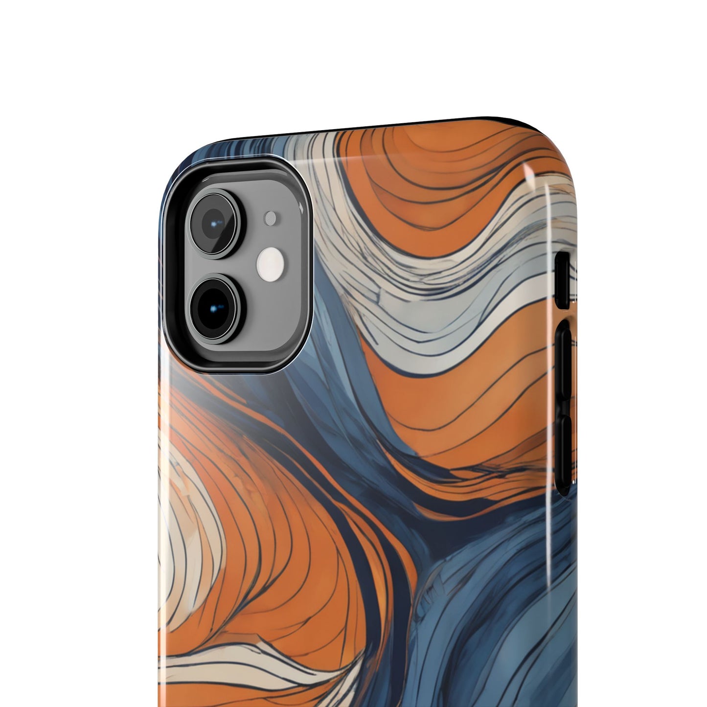 Artistic Tough Phone Case - Vibrant Abstract Waves Design - for iPhone